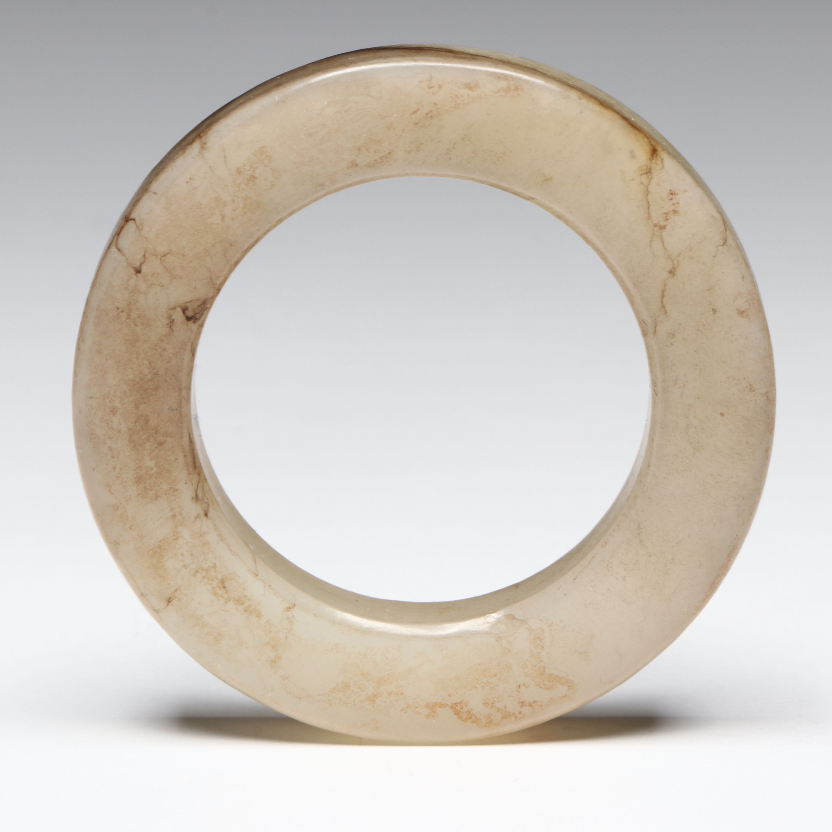 Chinese Carved Serpentine Bi Disc