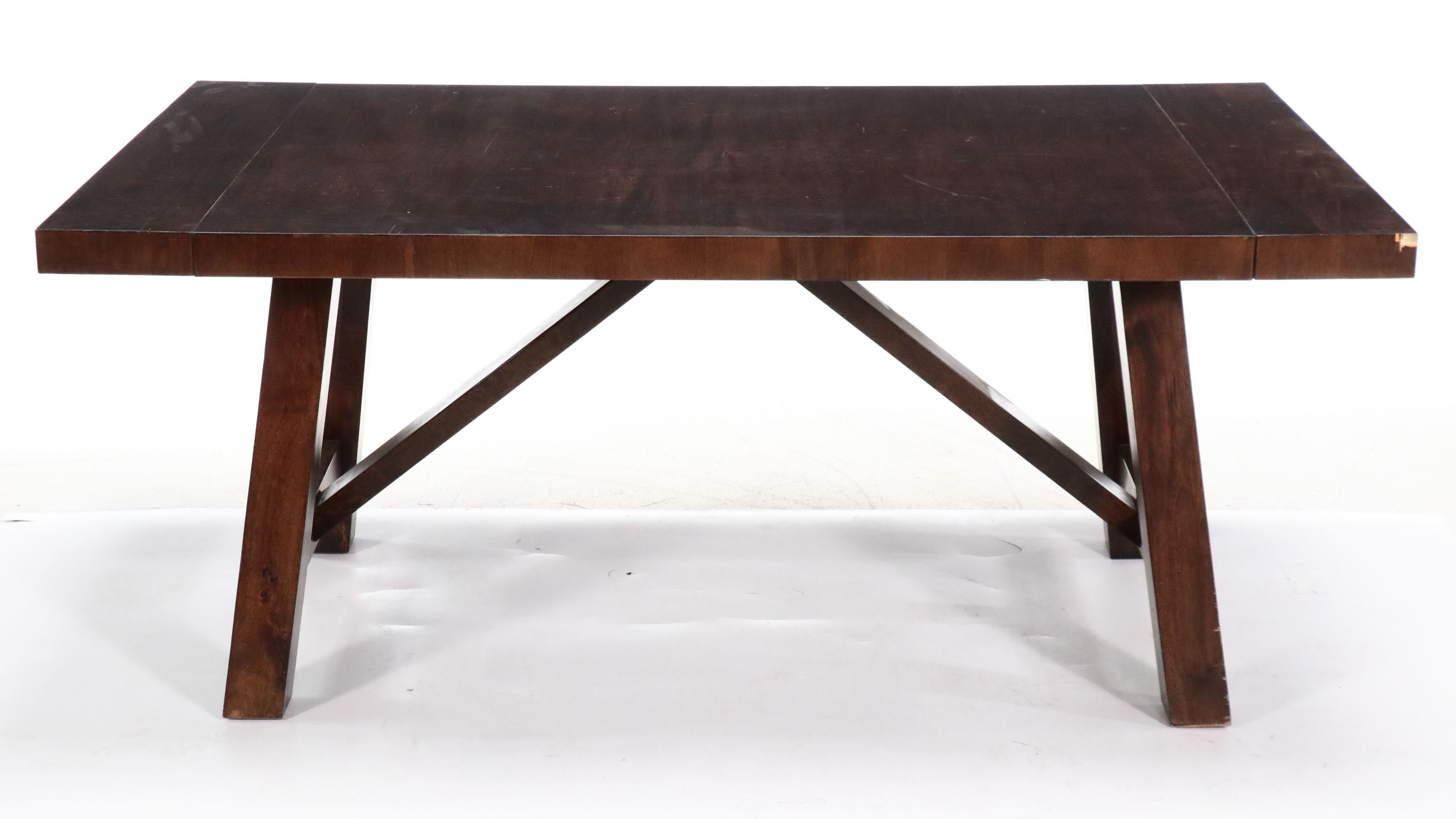Kuolin Tropical Hardwood Dining Table with End Leaves and Six Dining Chairs