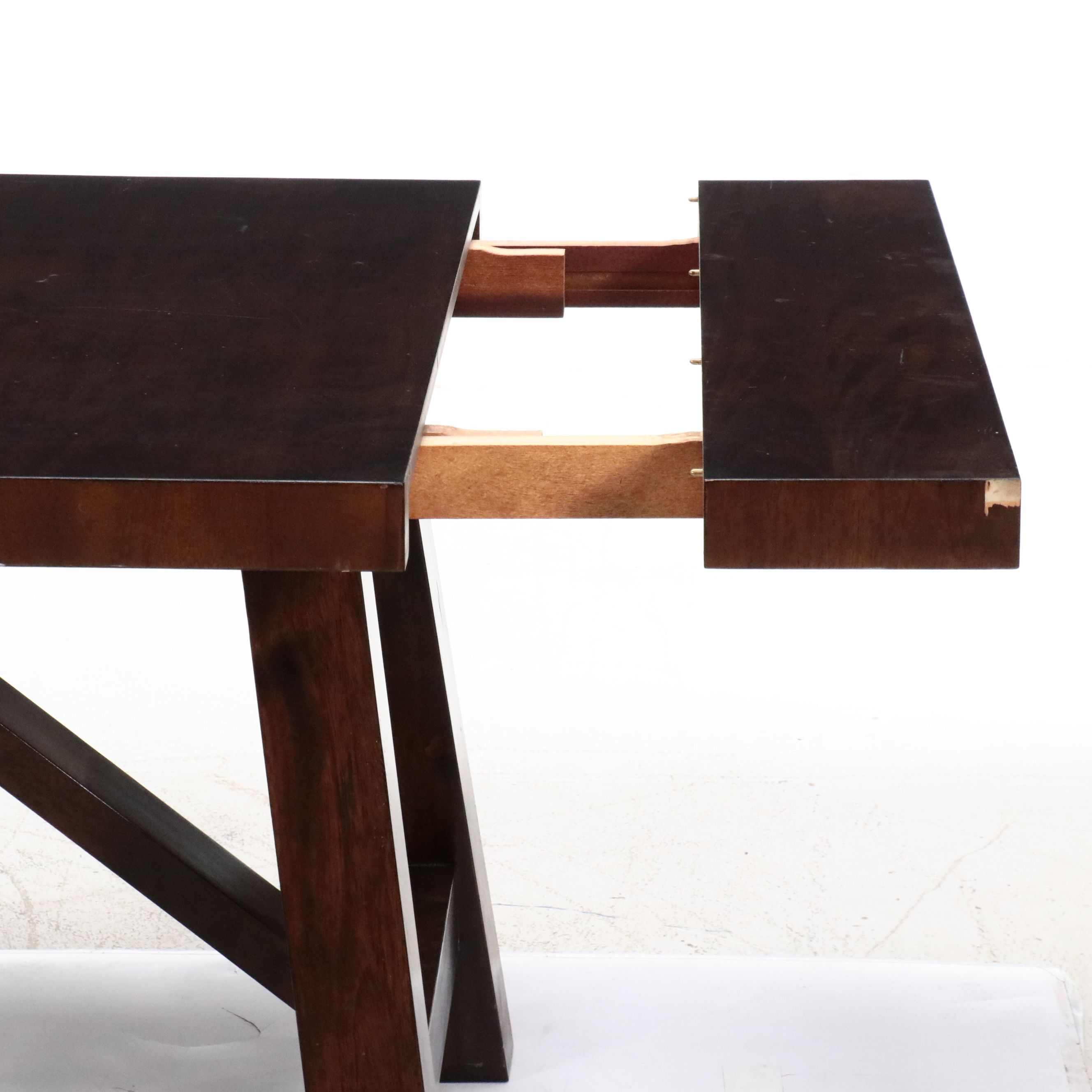 Kuolin Tropical Hardwood Dining Table with End Leaves and Six Dining Chairs