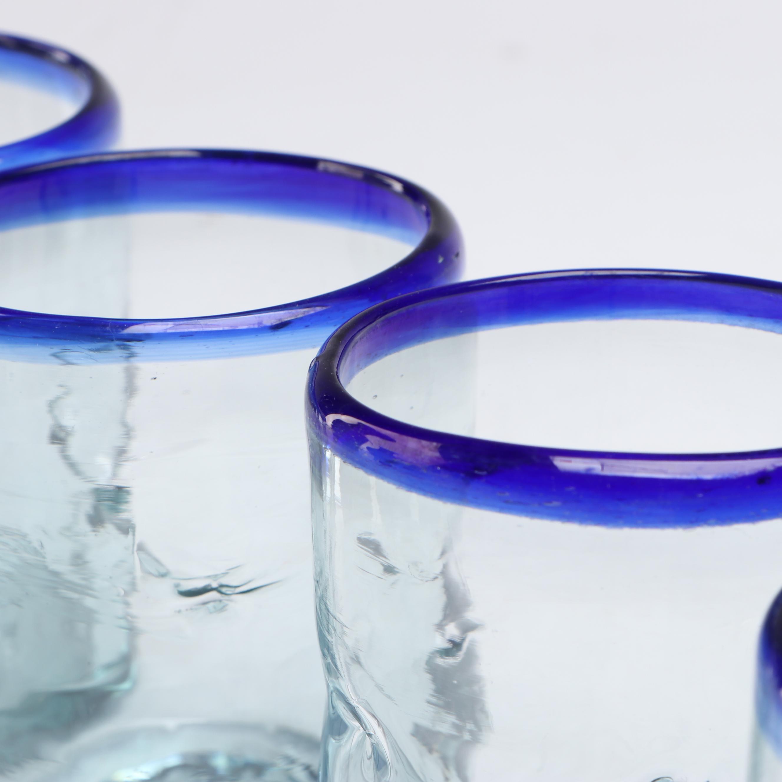 Blown Glass Pitcher and Tumblers