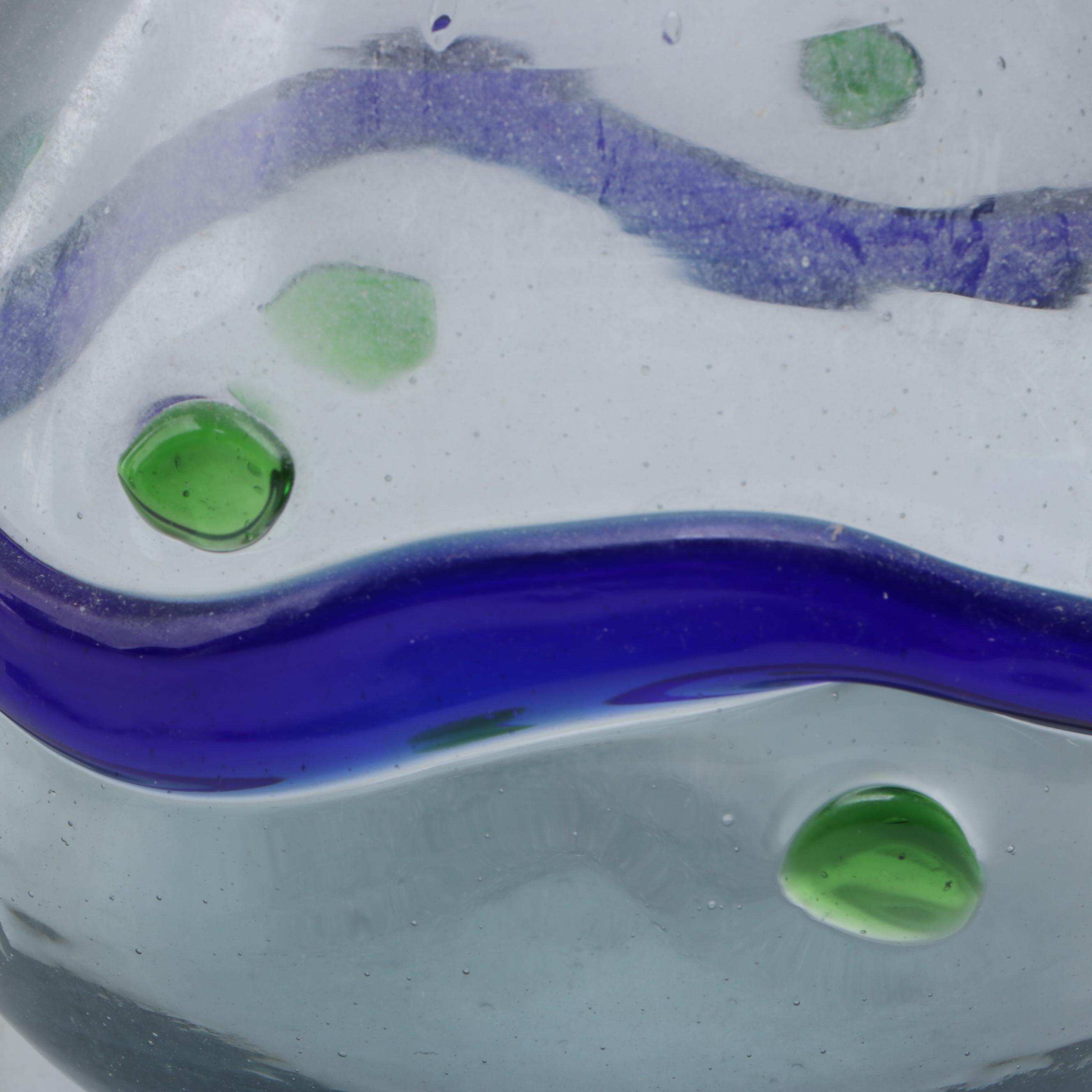 Blown Glass Pitcher and Tumblers