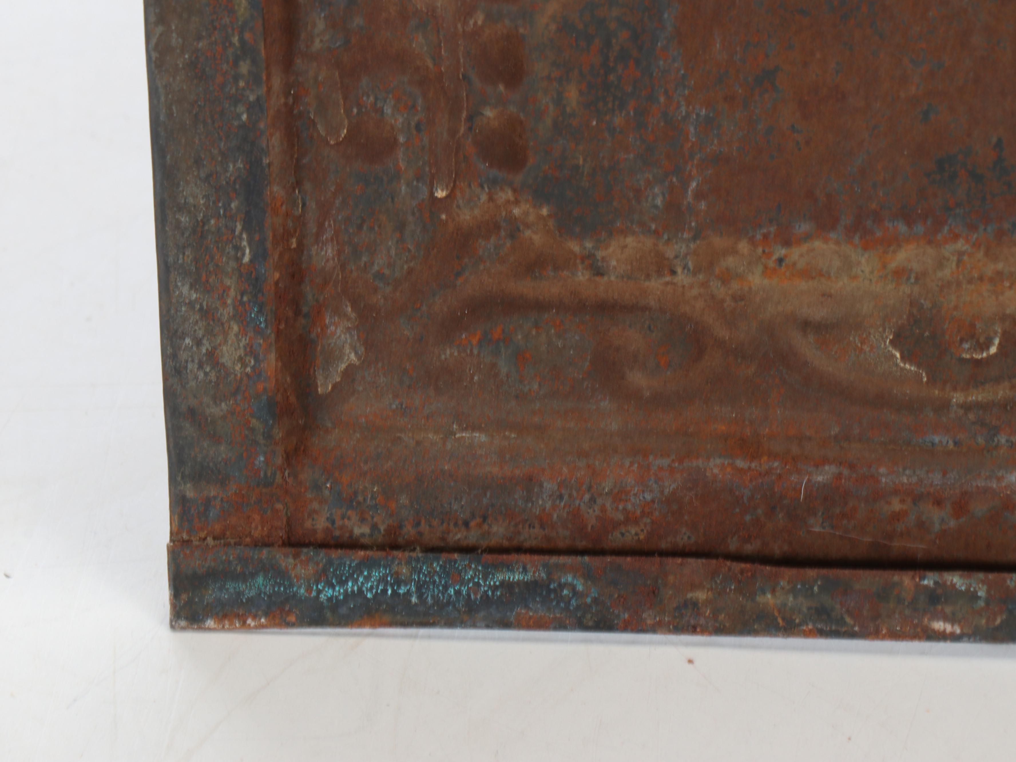 American Art Nouveau Style Pressed Metal Summer Cover, Early 20th Century