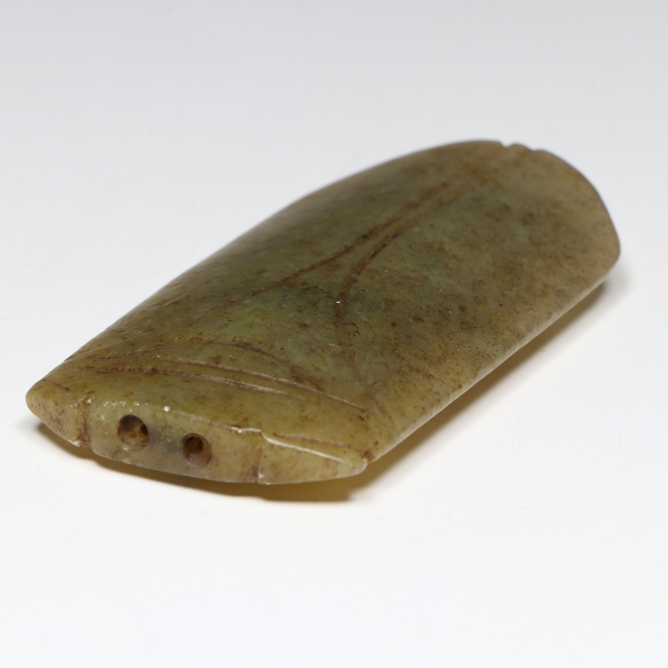 Chinese Carved Serpentine Cicada Pendant