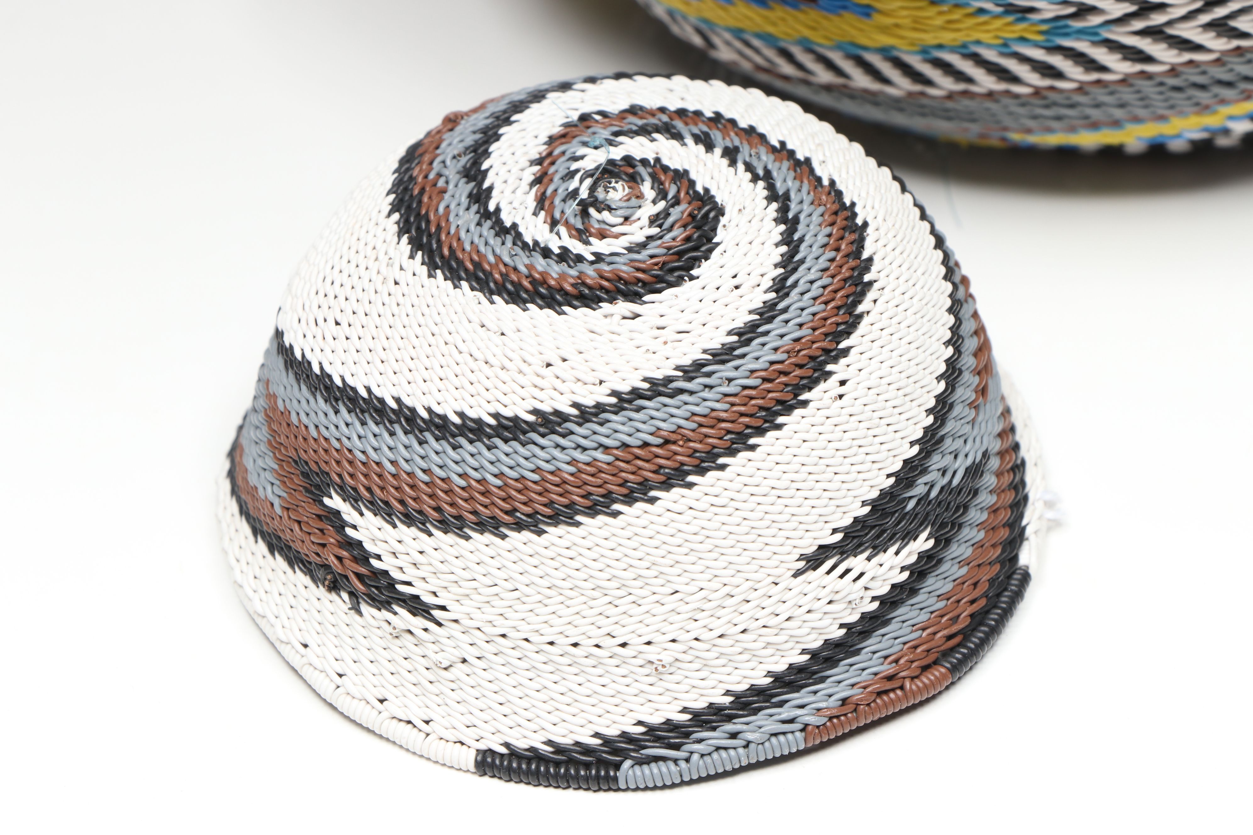 South African Zulu Telephone Wire Bowls and Strainer