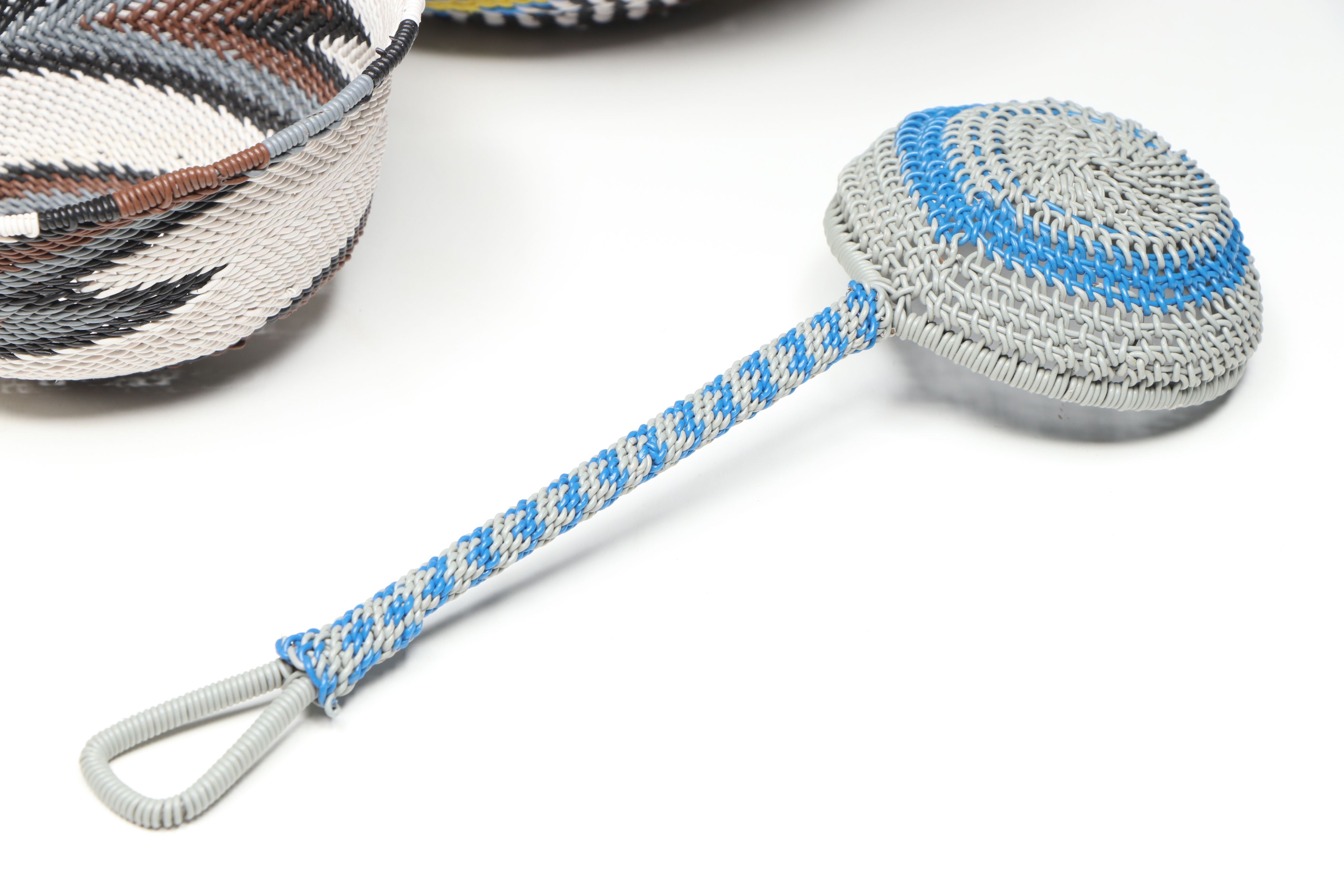 South African Zulu Telephone Wire Bowls and Strainer