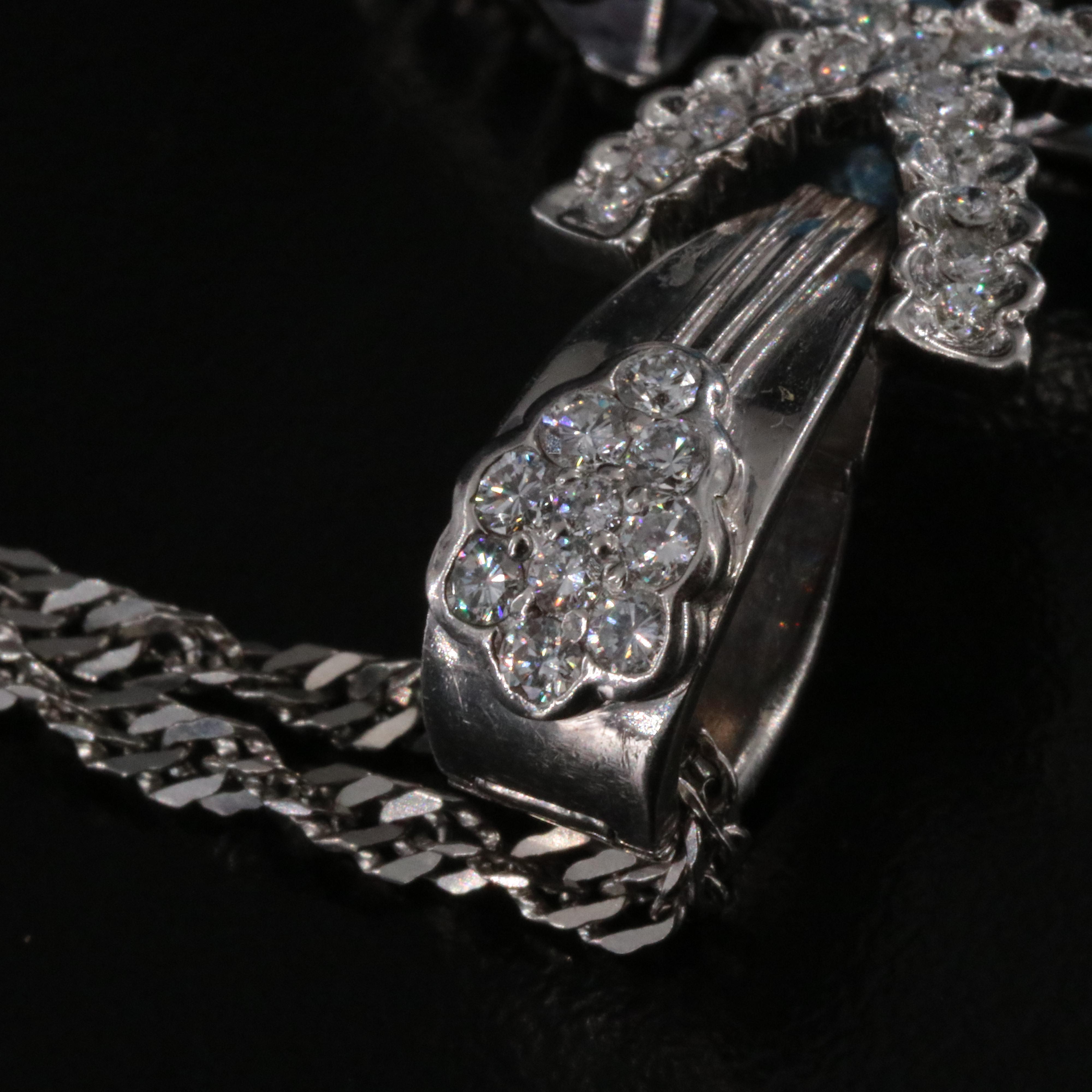 Platinum 14.12 CT Topaz, Sapphire and Diamond Enhancer Pendant Necklace