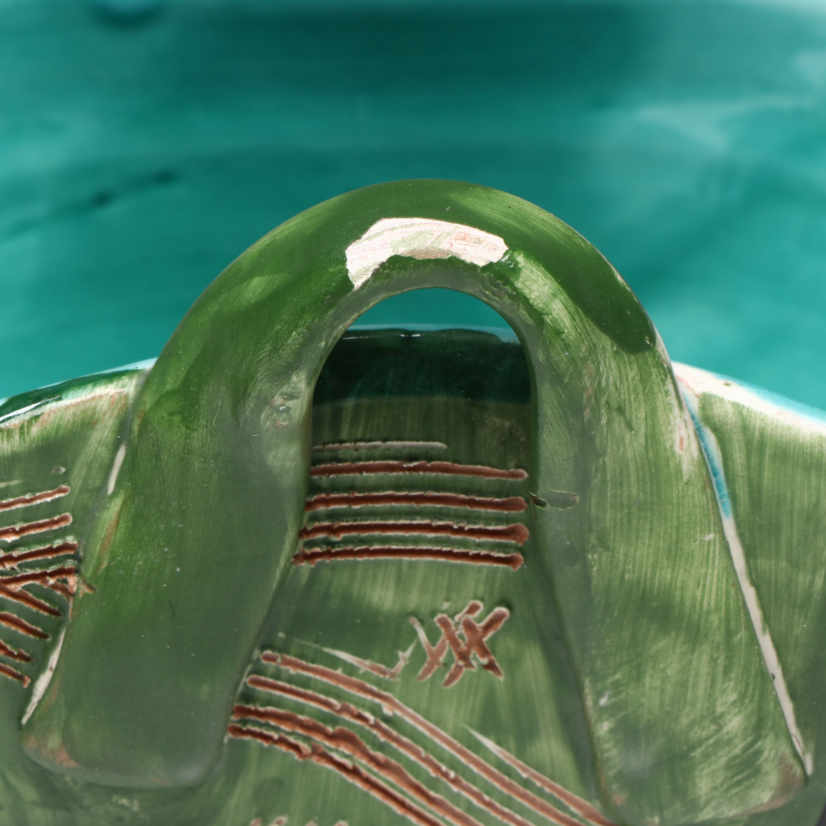 MCM Italian Sgraffito Pottery Basket