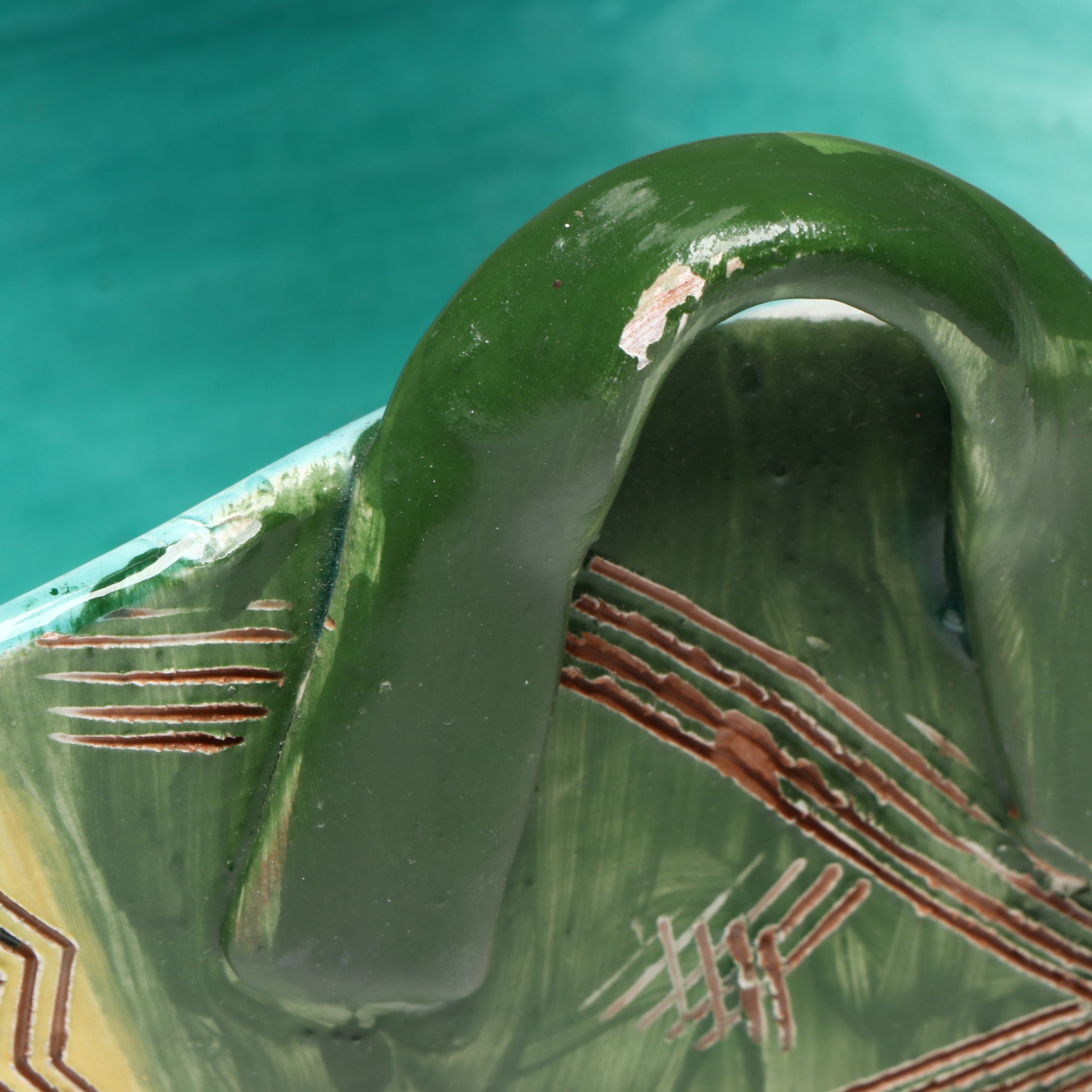 MCM Italian Sgraffito Pottery Basket