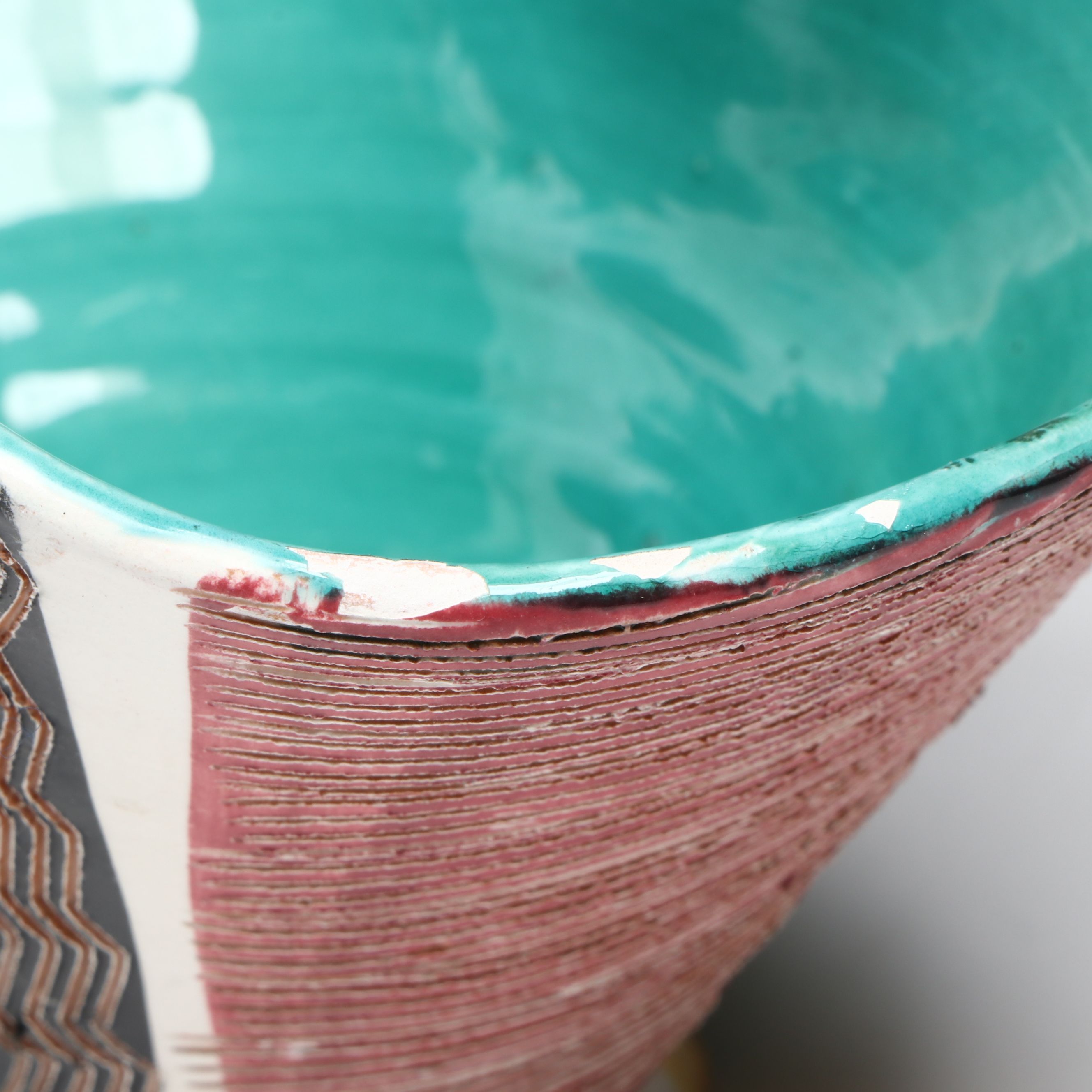 MCM Italian Sgraffito Pottery Basket