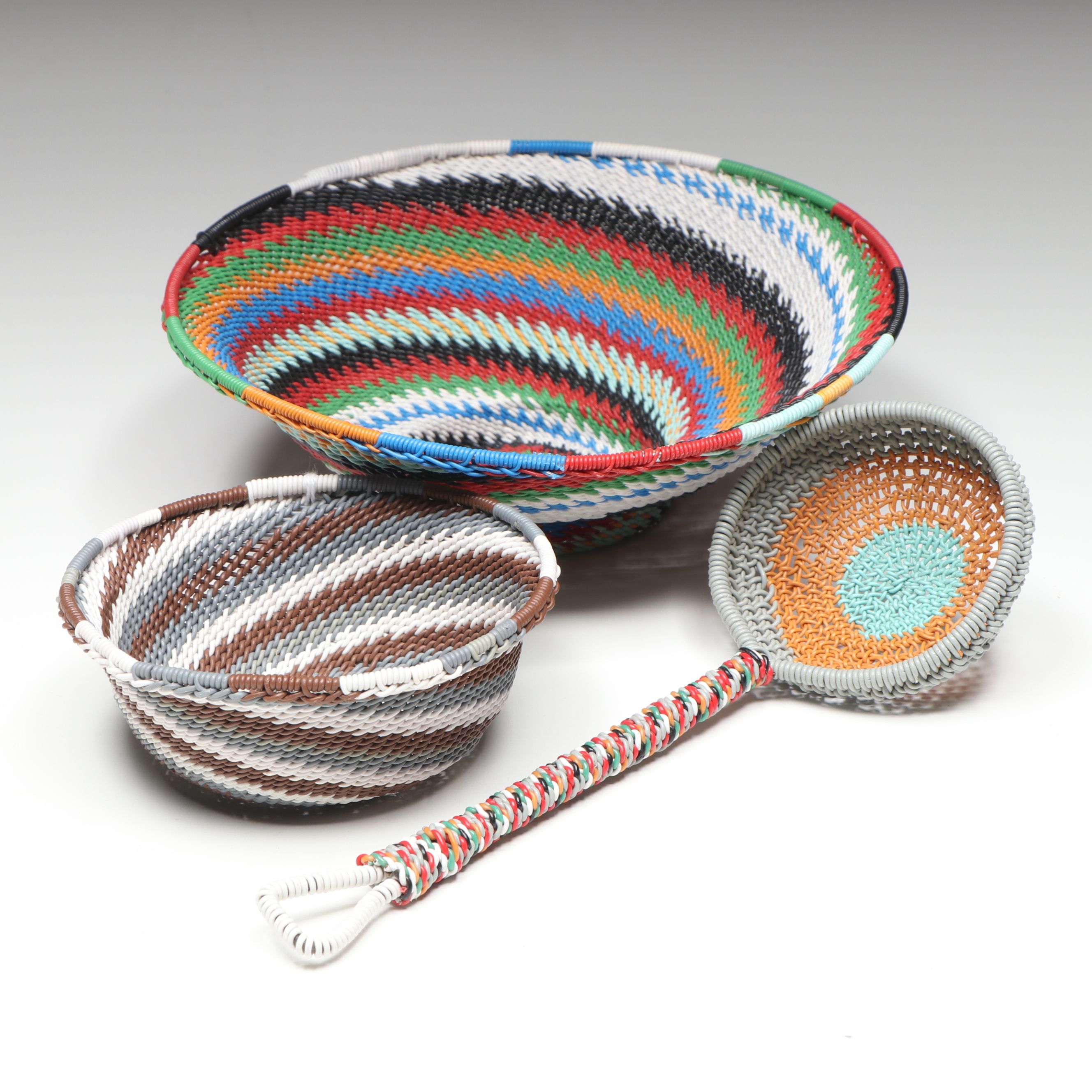 Zulu Telephone Wire Bowls and Ladle