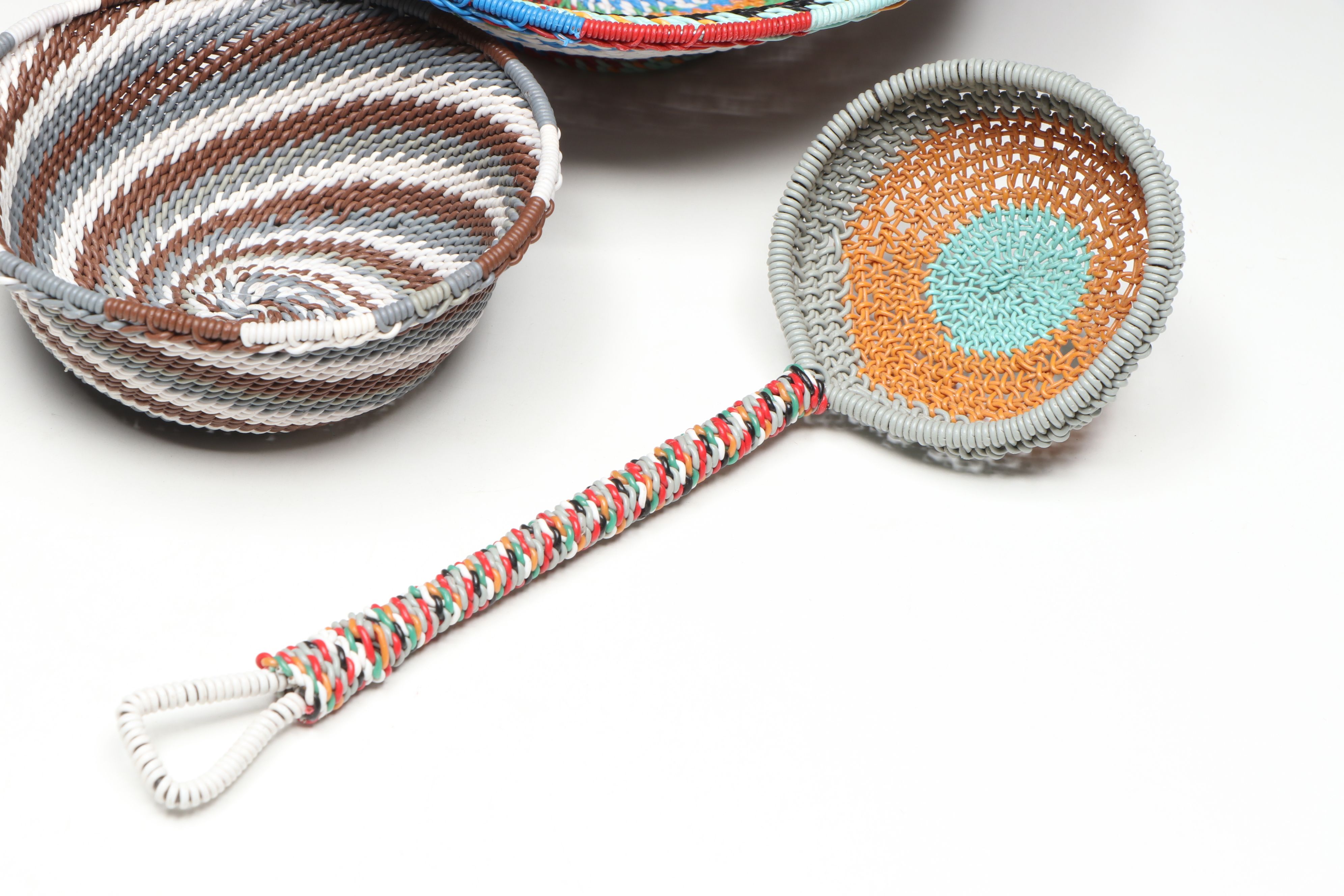 Zulu Telephone Wire Bowls and Ladle