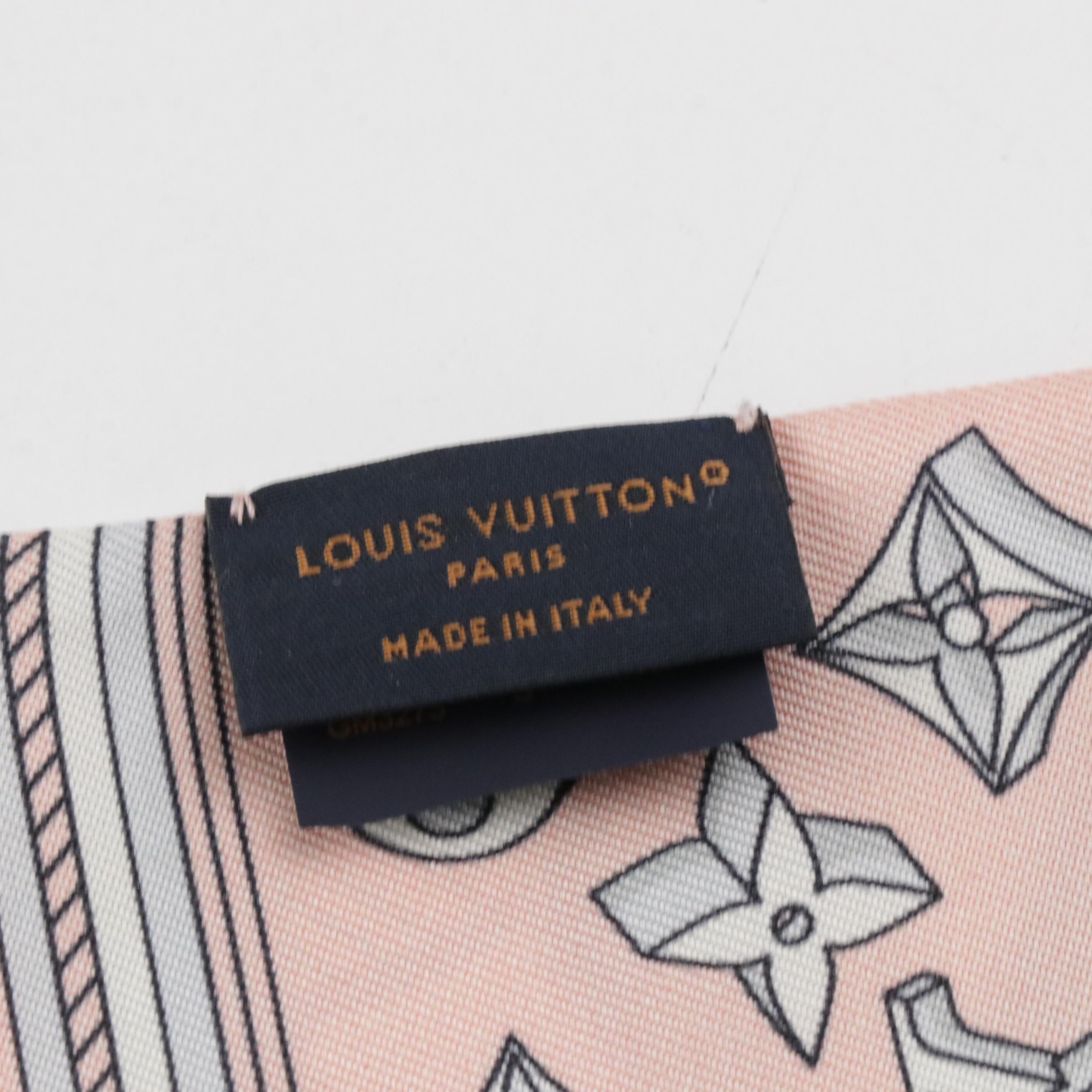 Louis Vuitton Ultimate 3D Pink/Black Silk Twill Bandeau Scarf in Box