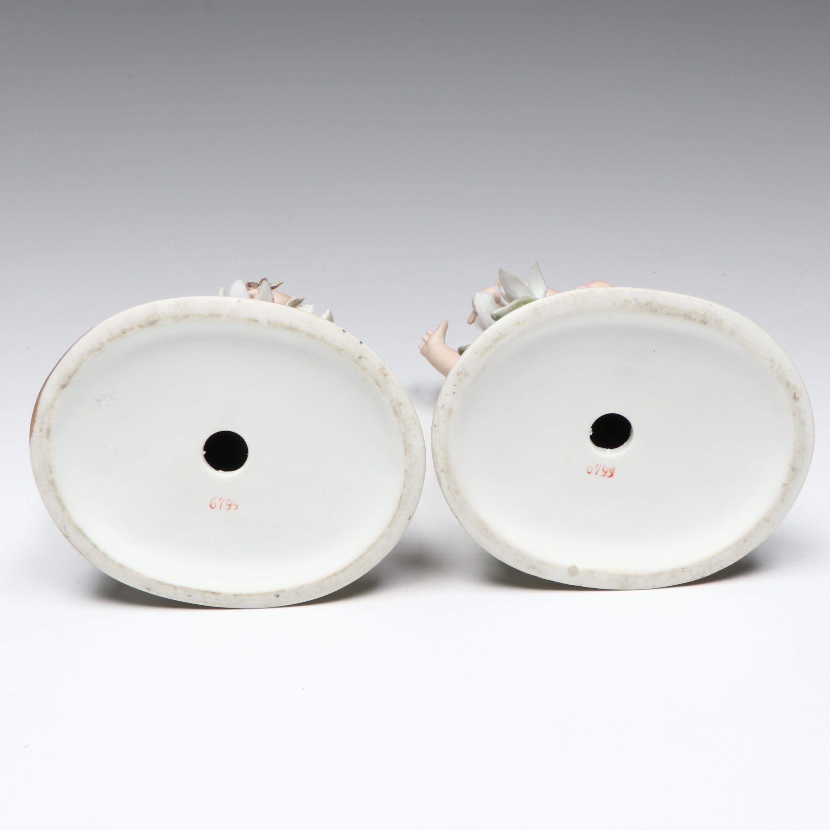 Victorian German Bisque Naughty Lady  Boudoir Box with Other Cherub Figurine