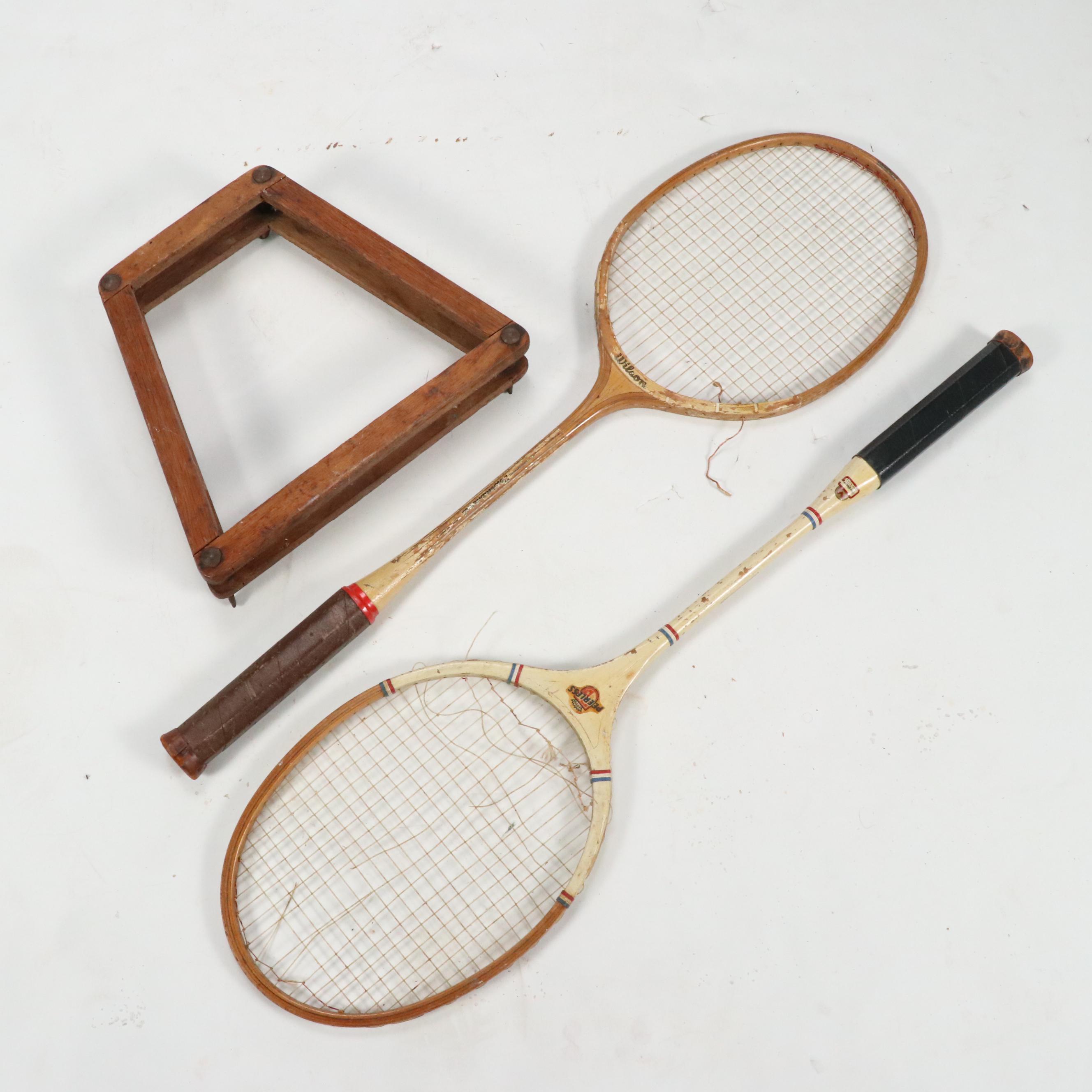 Wilson and Spalding Vintage Wood Tennis Rackets