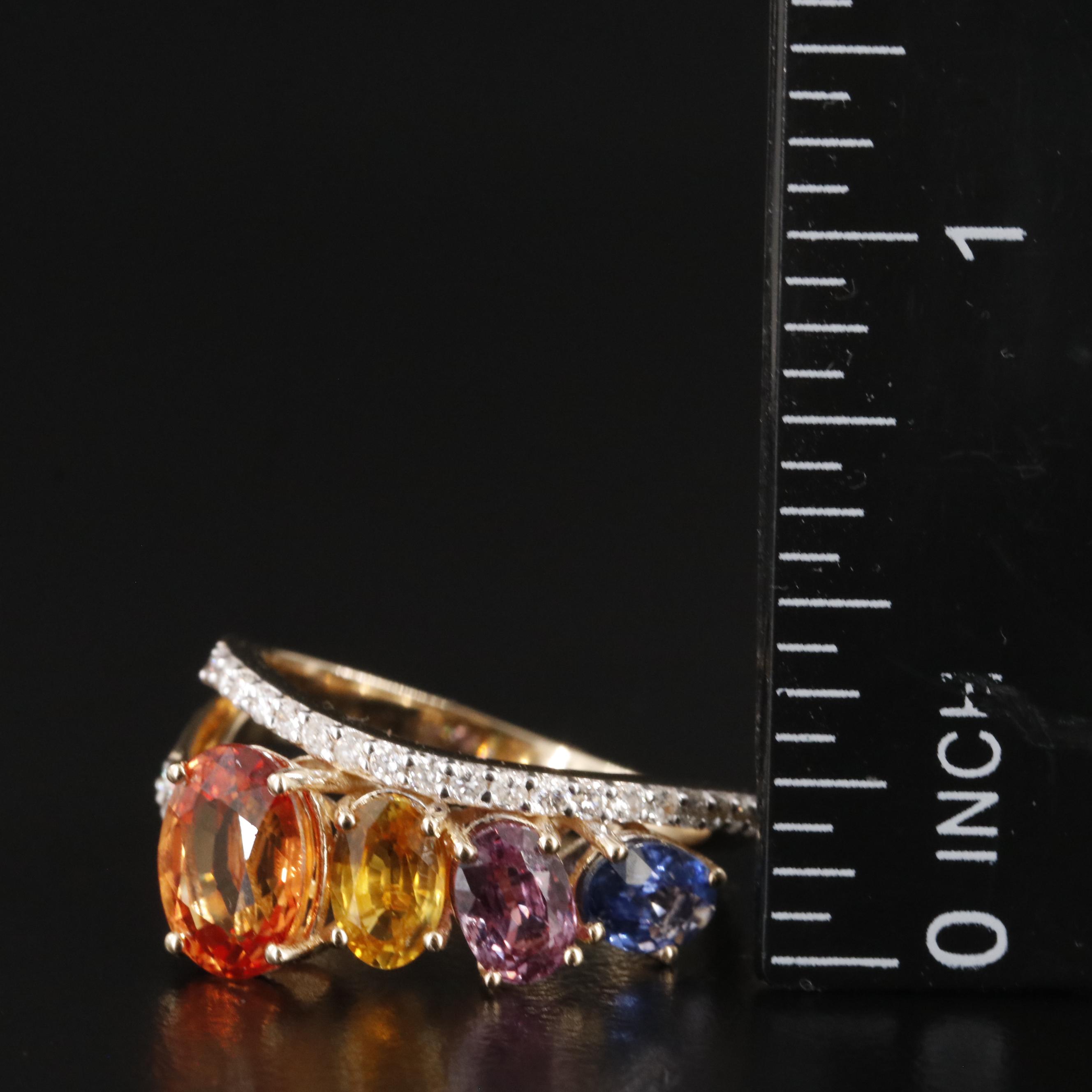 Oscar Friedman 14K Sapphire and Diamond Ring