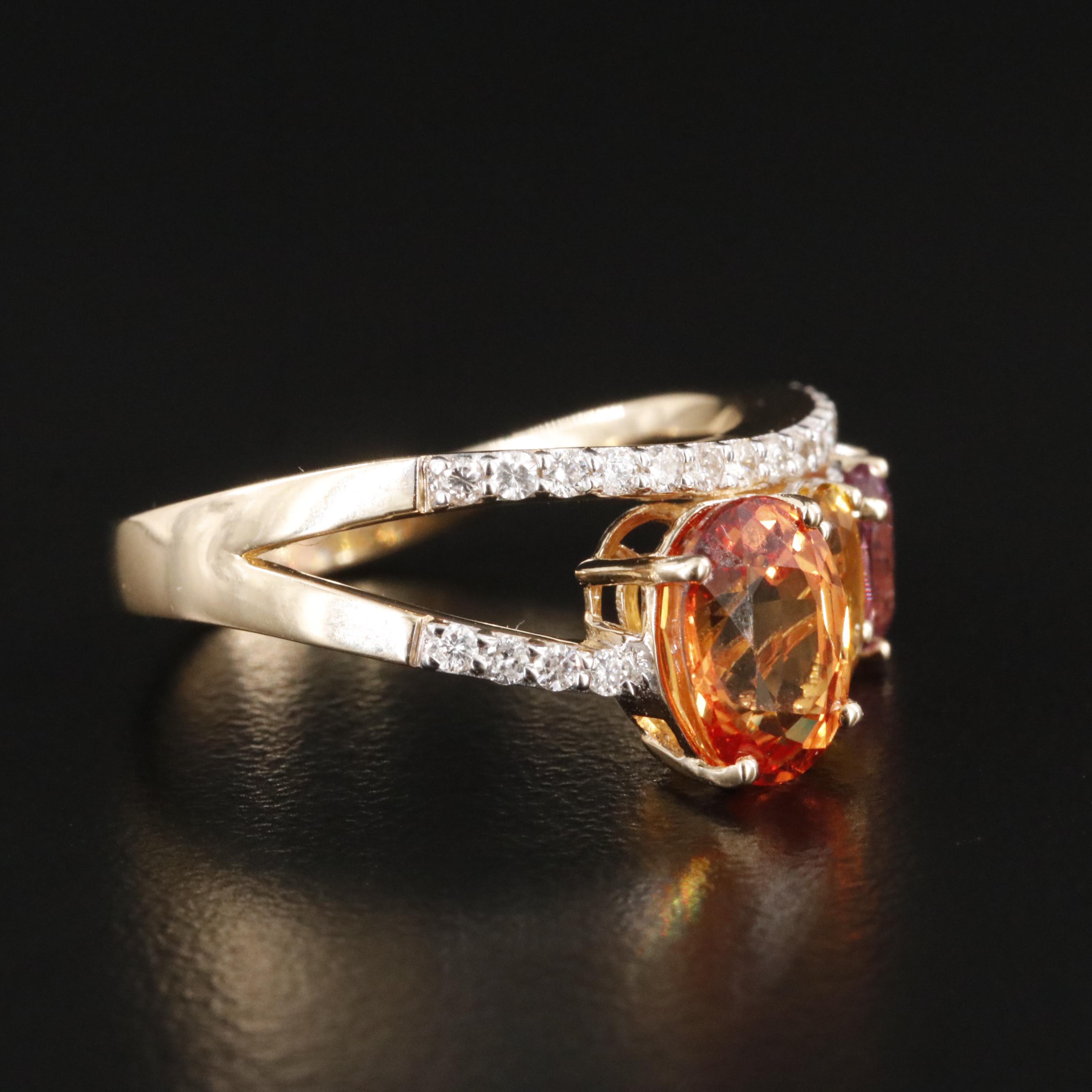 Oscar Friedman 14K Sapphire and Diamond Ring