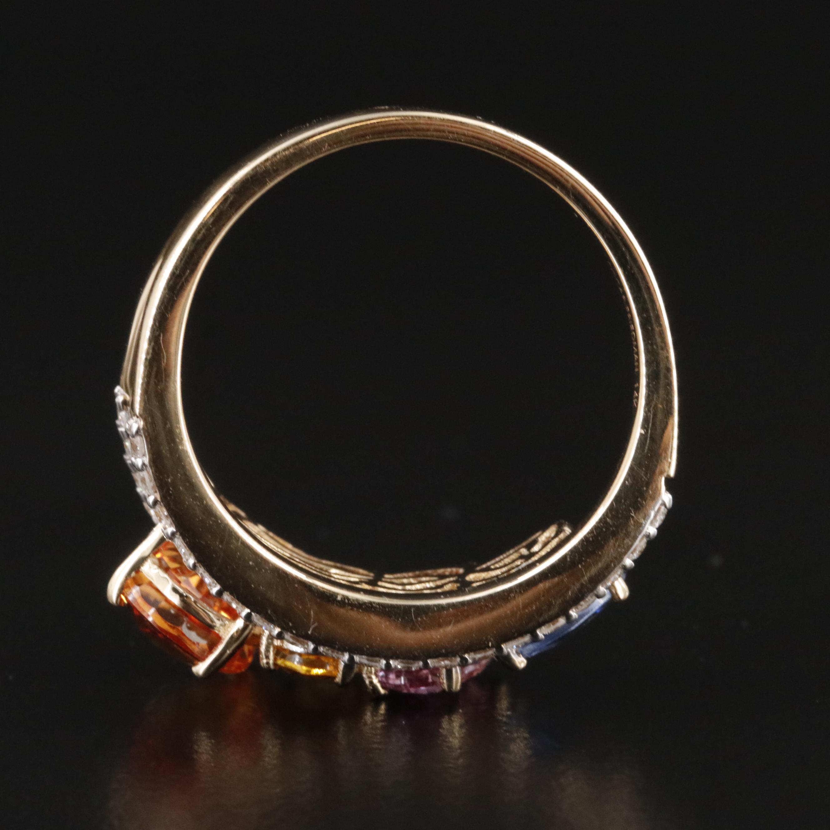 Oscar Friedman 14K Sapphire and Diamond Ring