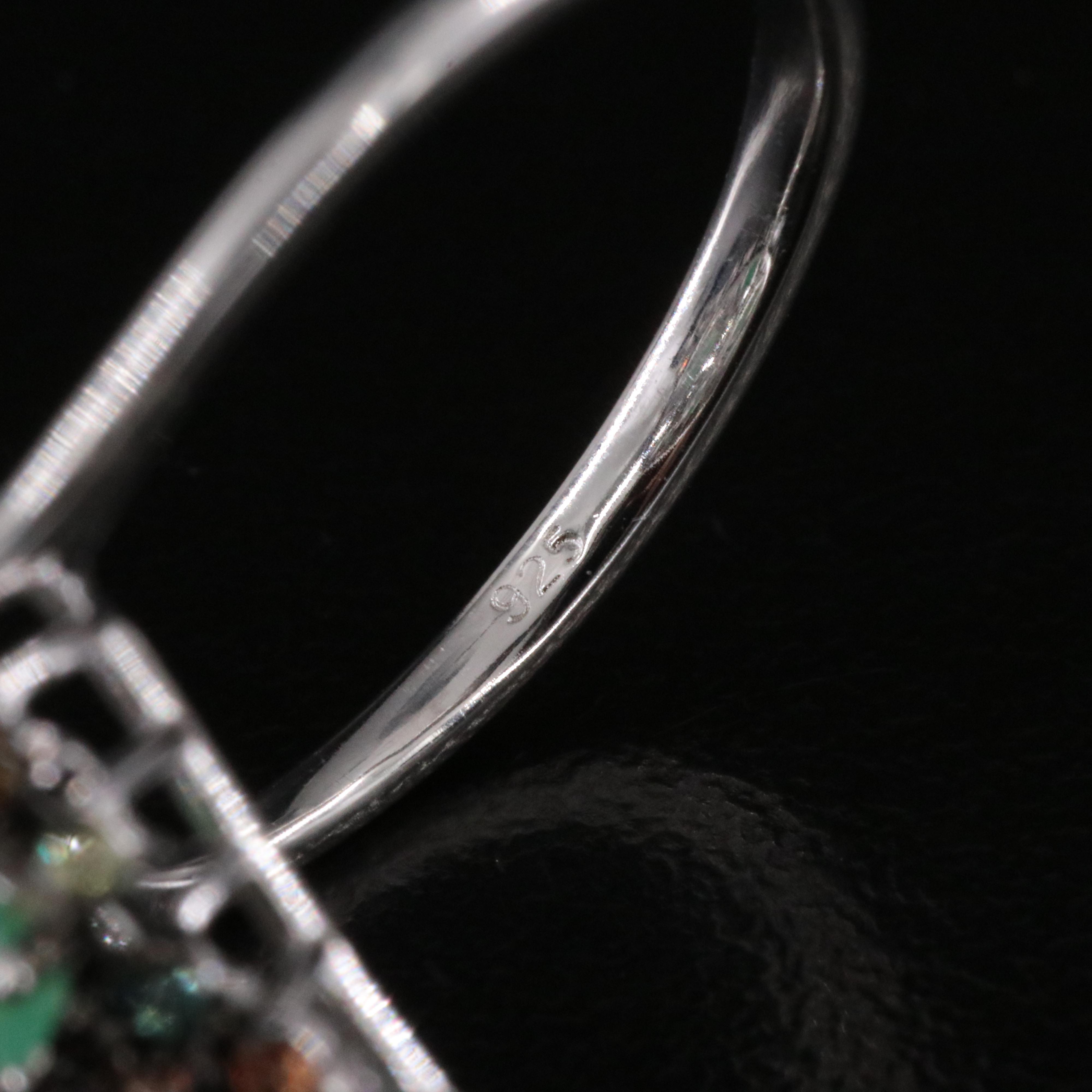 Sterling Emerald and Sapphire Ring