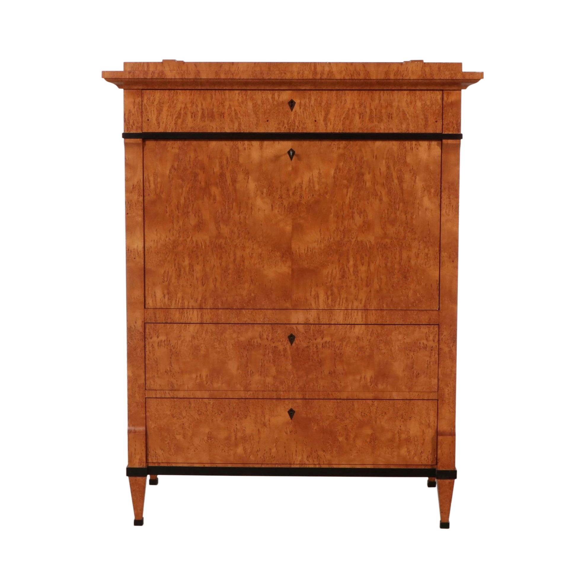 Biedermeier Style Burl Secrétaire à Abattant