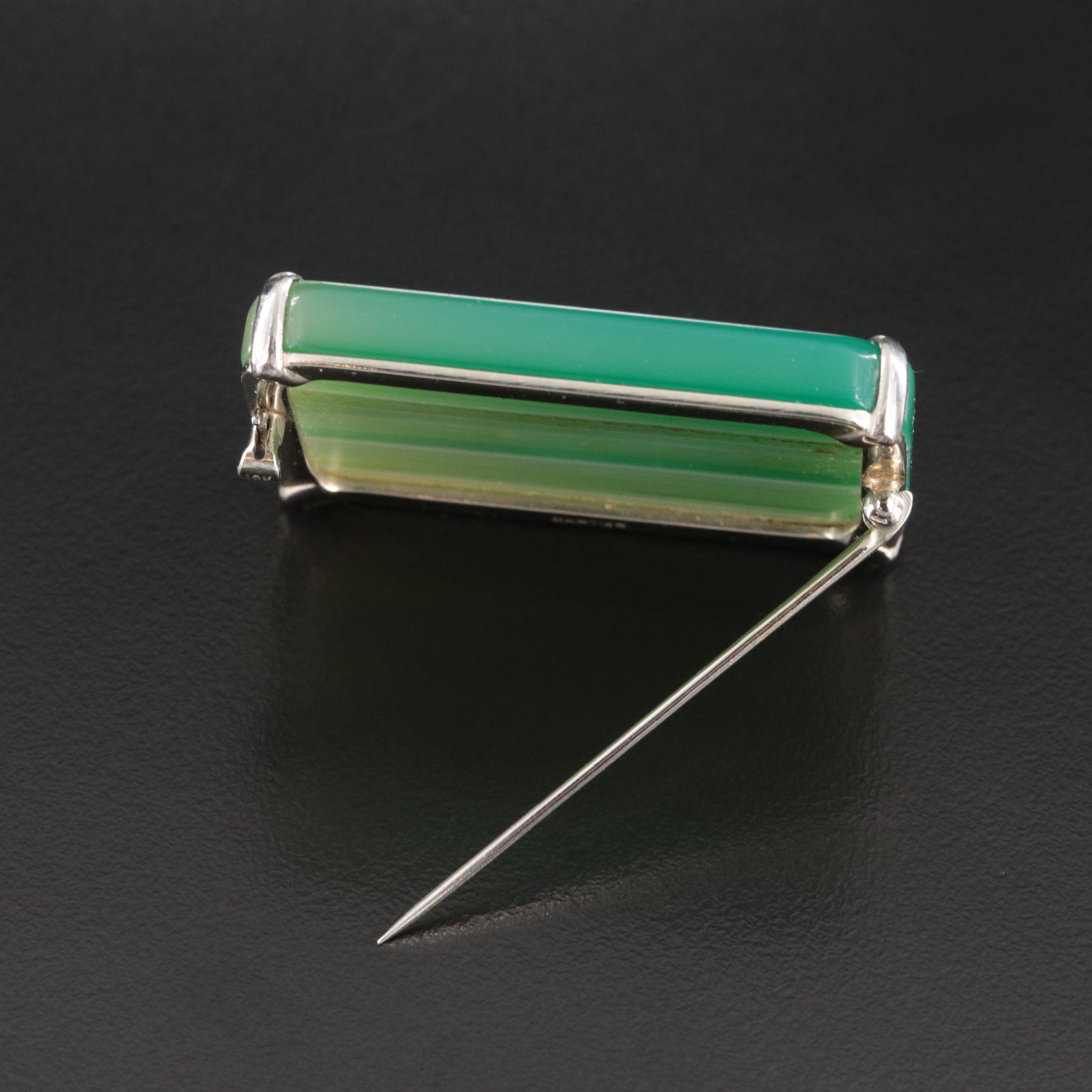 Cartier 18K Agate Rectangular Seal Brooch 1930's