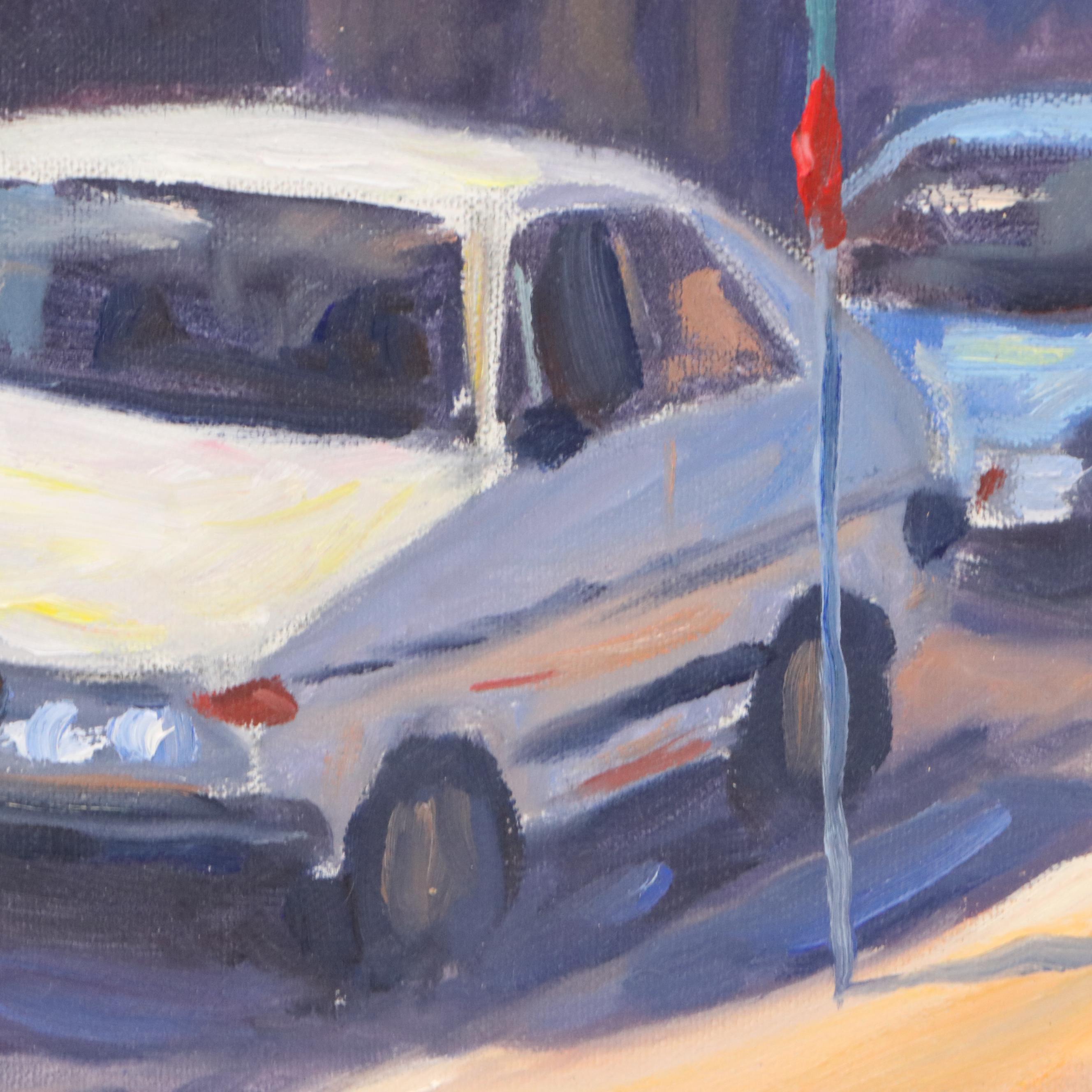 Stoney Roberts Oil Painting "Parking Meters," 1993