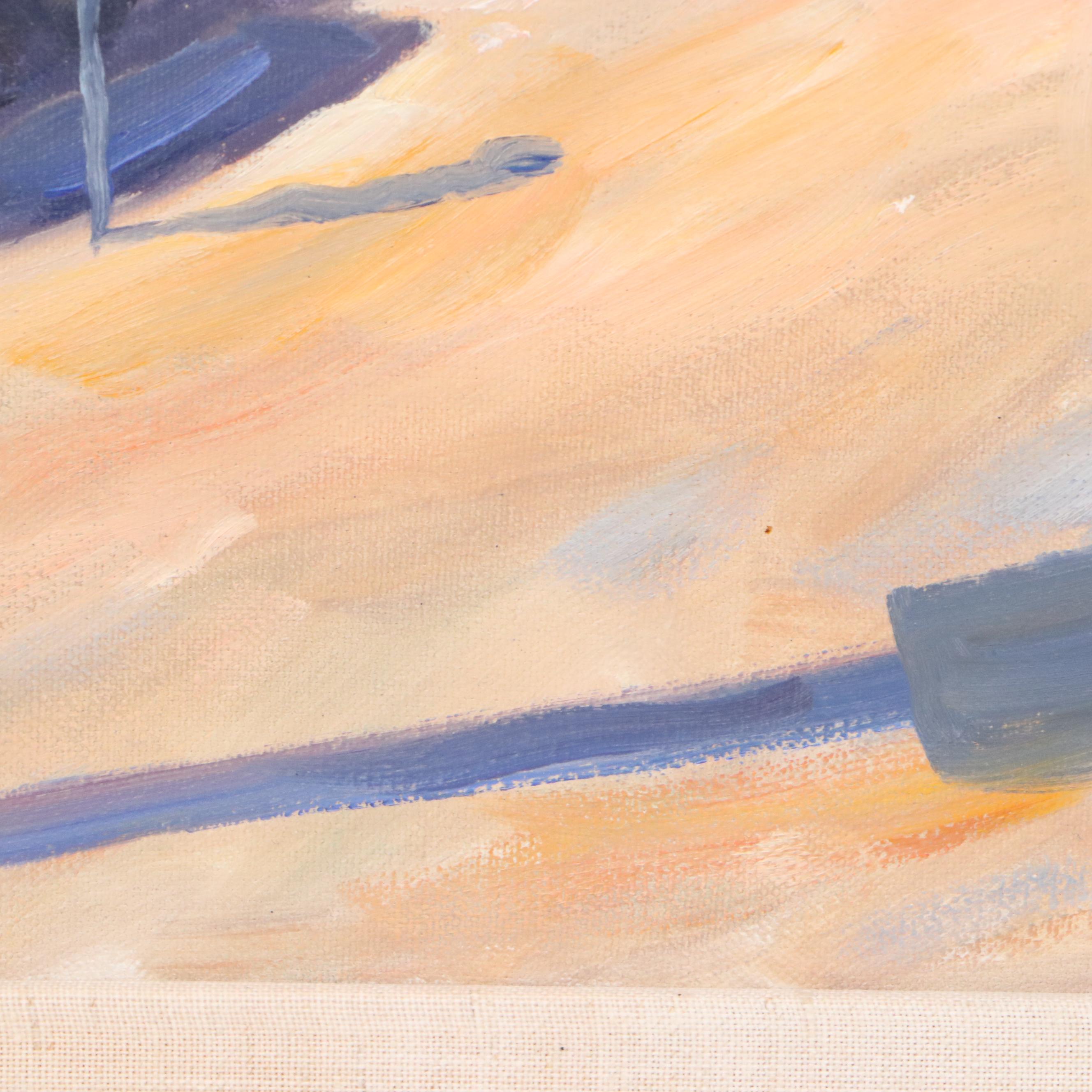 Stoney Roberts Oil Painting "Parking Meters," 1993