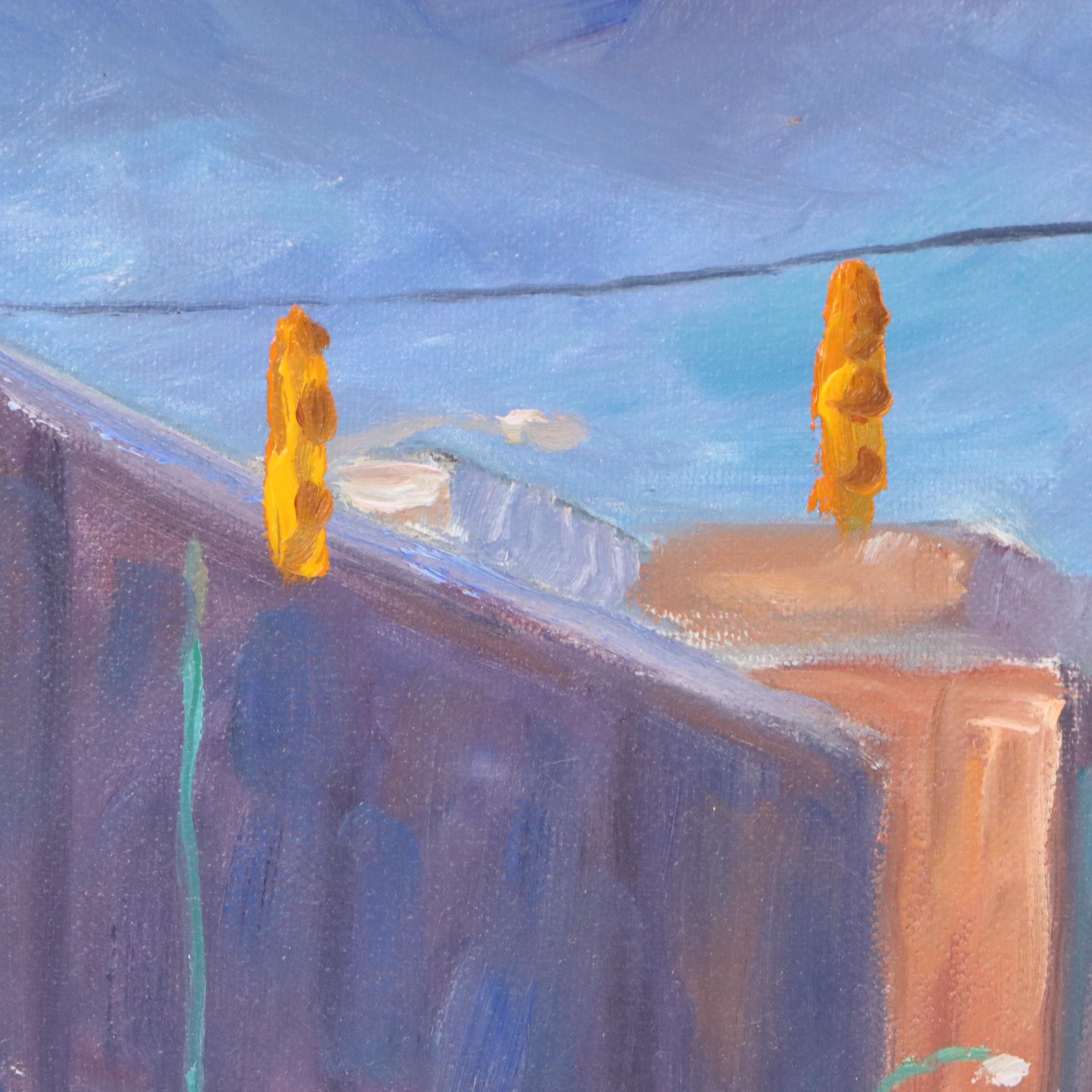 Stoney Roberts Oil Painting "Parking Meters," 1993