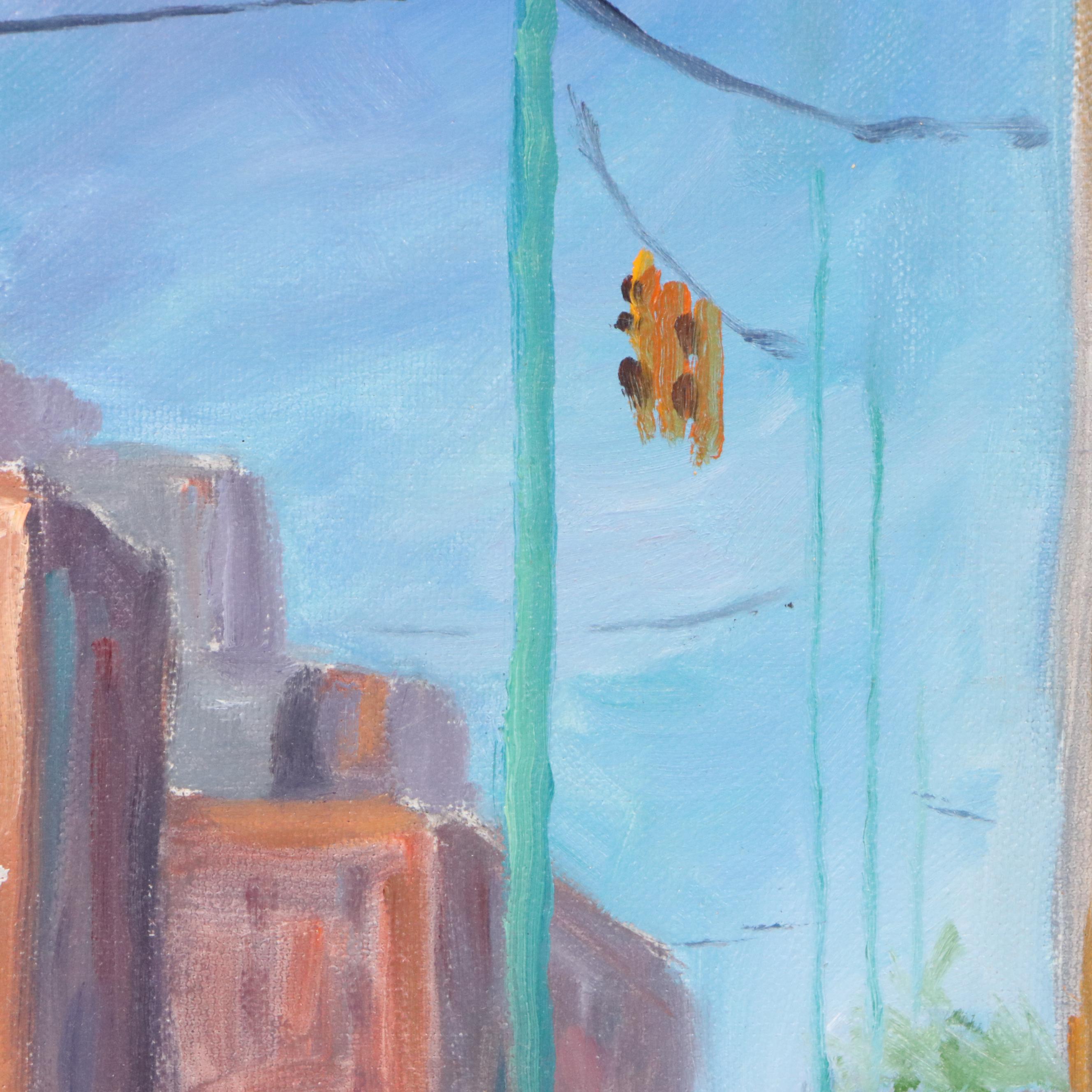 Stoney Roberts Oil Painting "Parking Meters," 1993