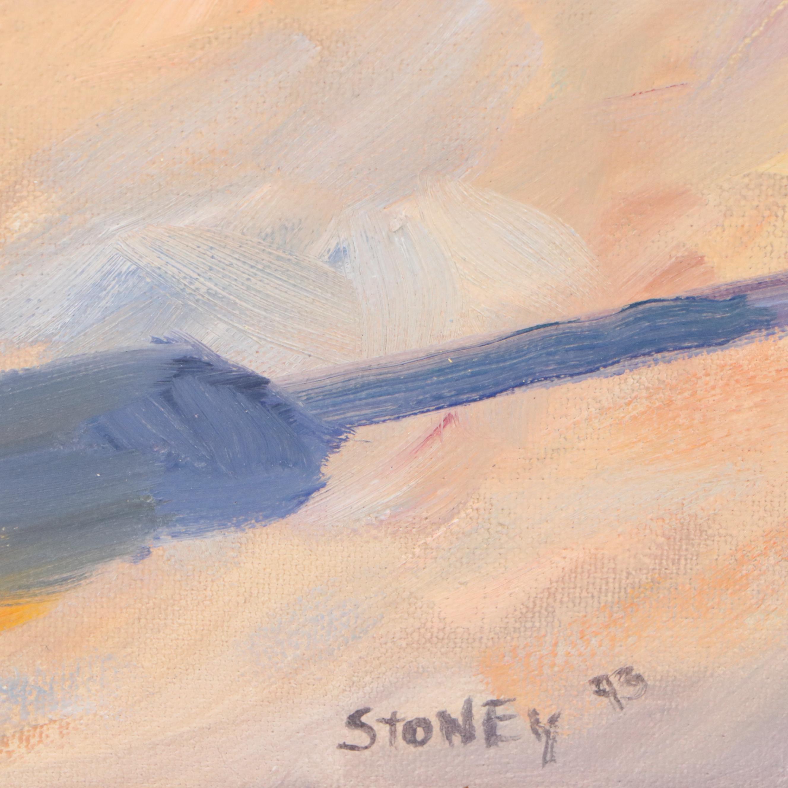 Stoney Roberts Oil Painting "Parking Meters," 1993