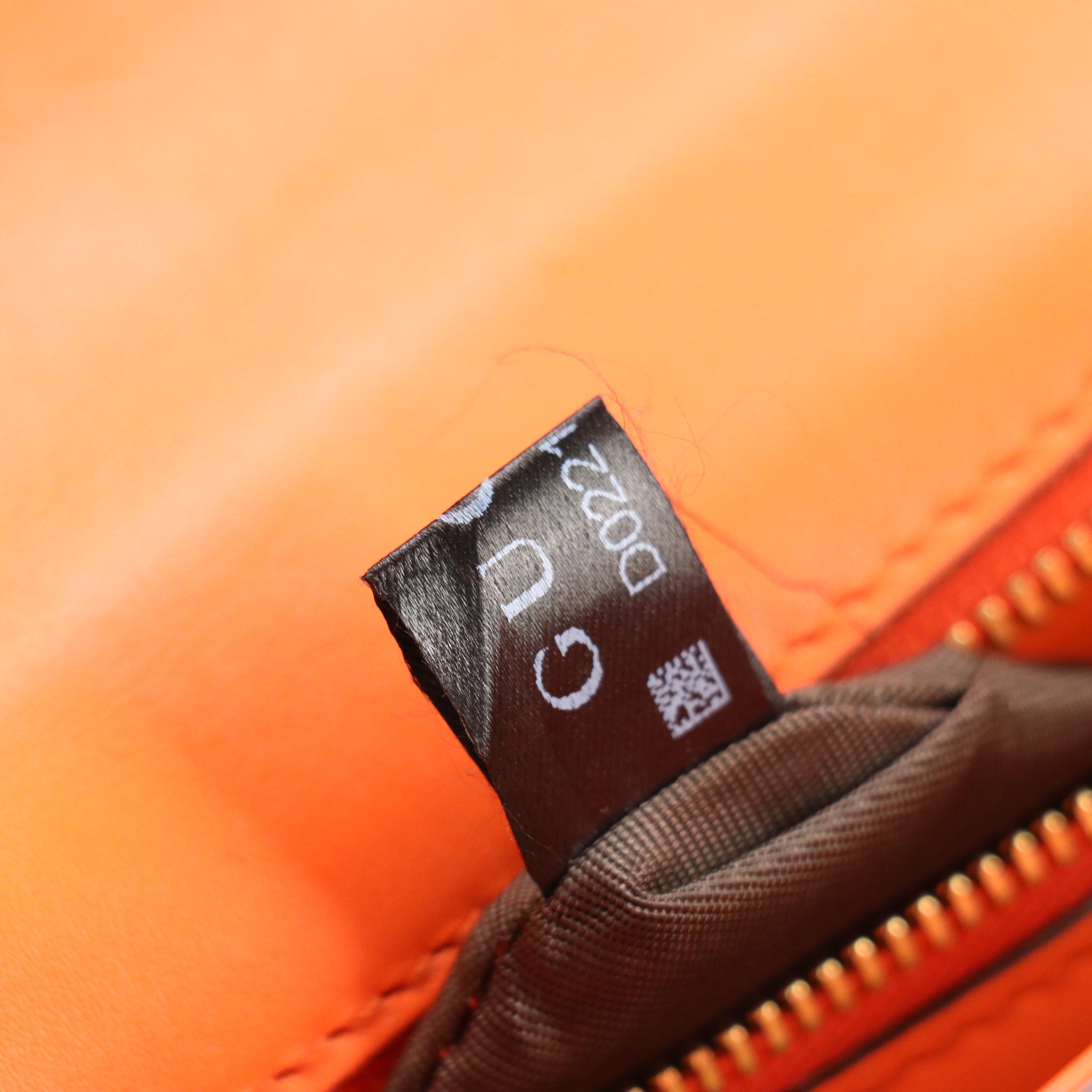 Gucci Orange Calfskin Leather and Web Medium Sylvie Shoulder Bag