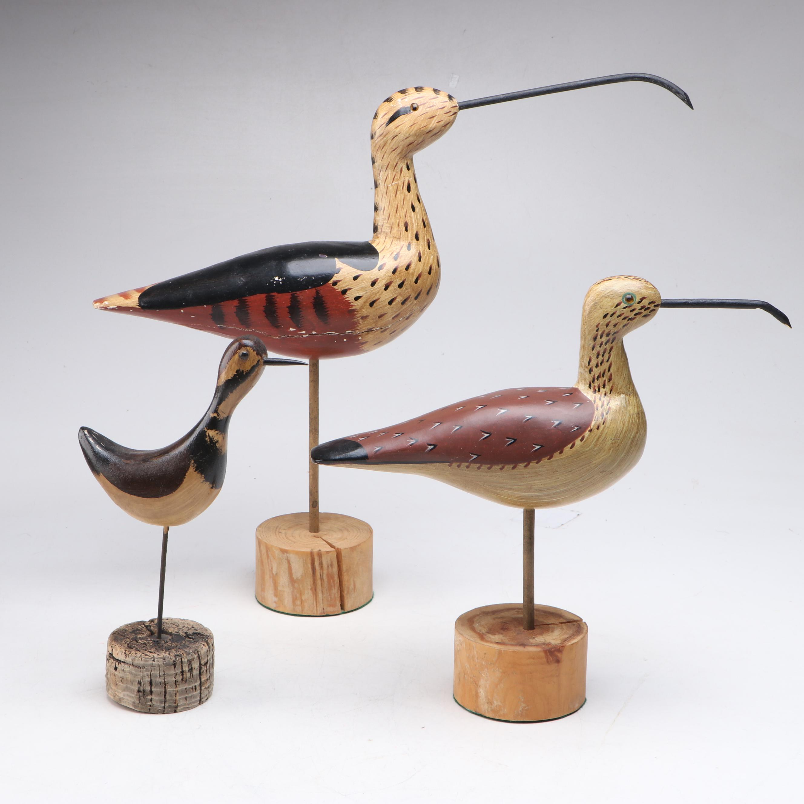 Jim Slack with Other Folk Art Style Bird Decoys with Box and Wall Hanging