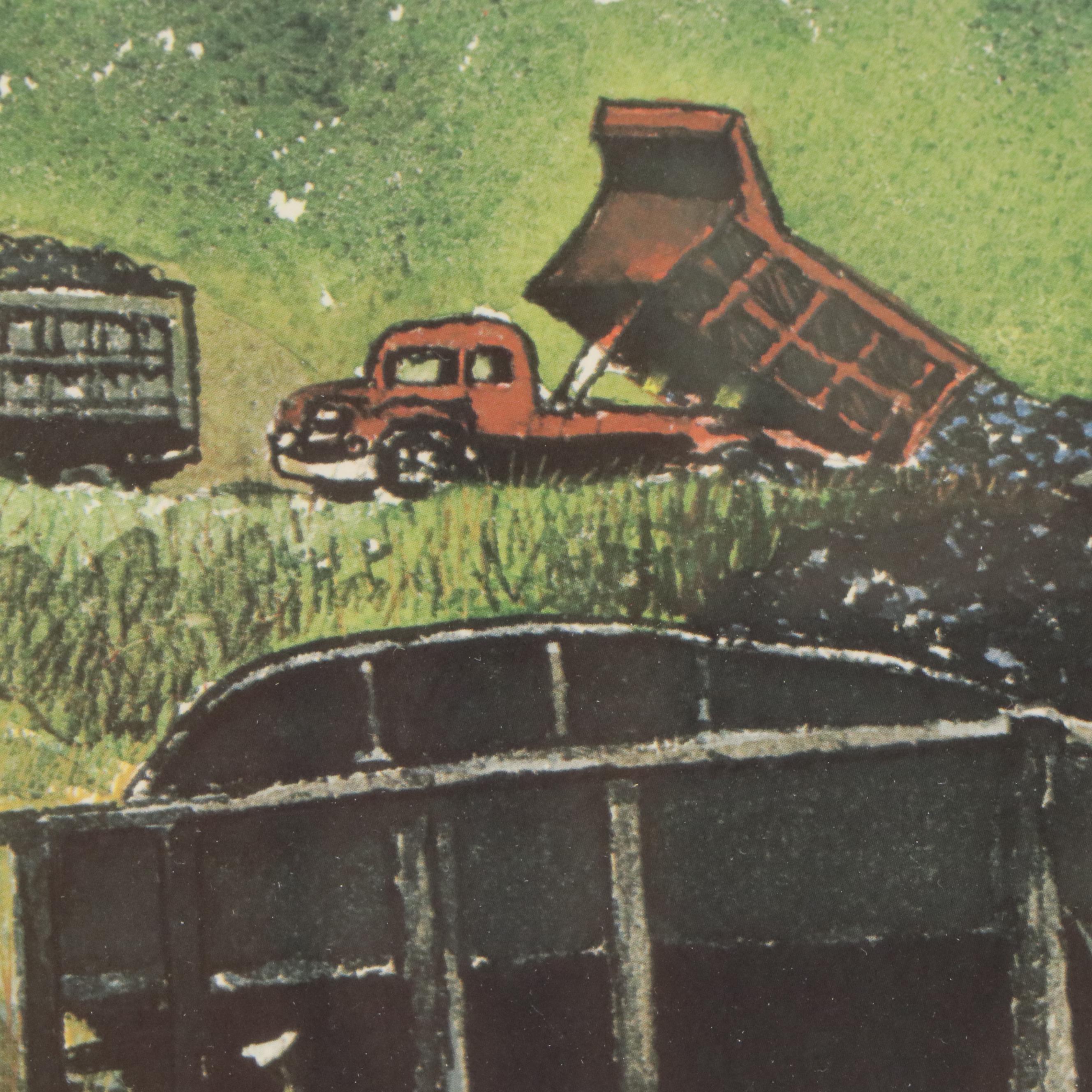 Gary Akers Offset Lithograph "King Coal"