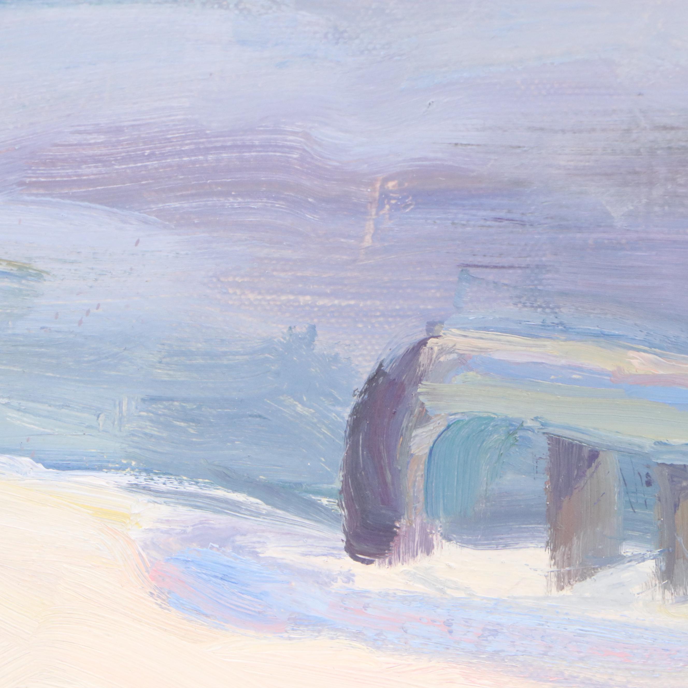 David Mueller Oil Painting "Riverside," 1993