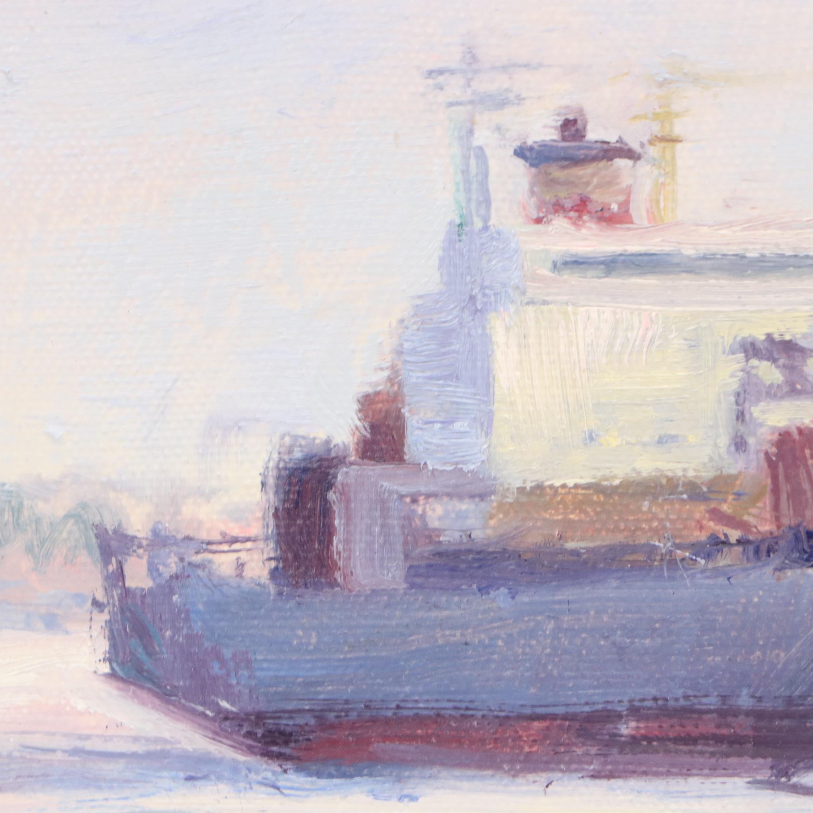 David Mueller Oil Painting "Riverside," 1993