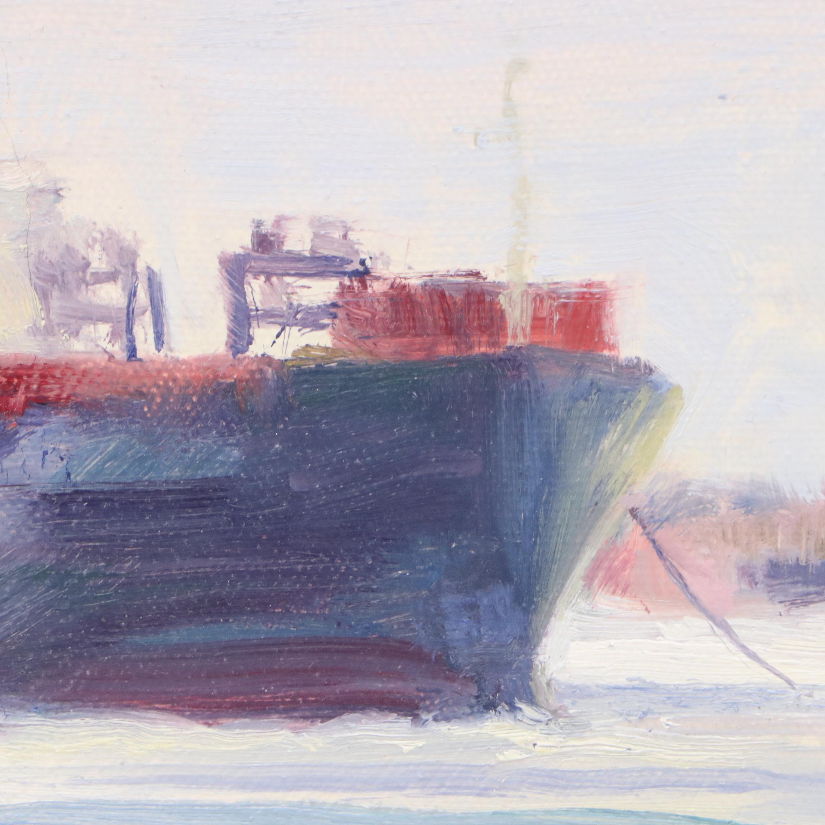 David Mueller Oil Painting "Riverside," 1993