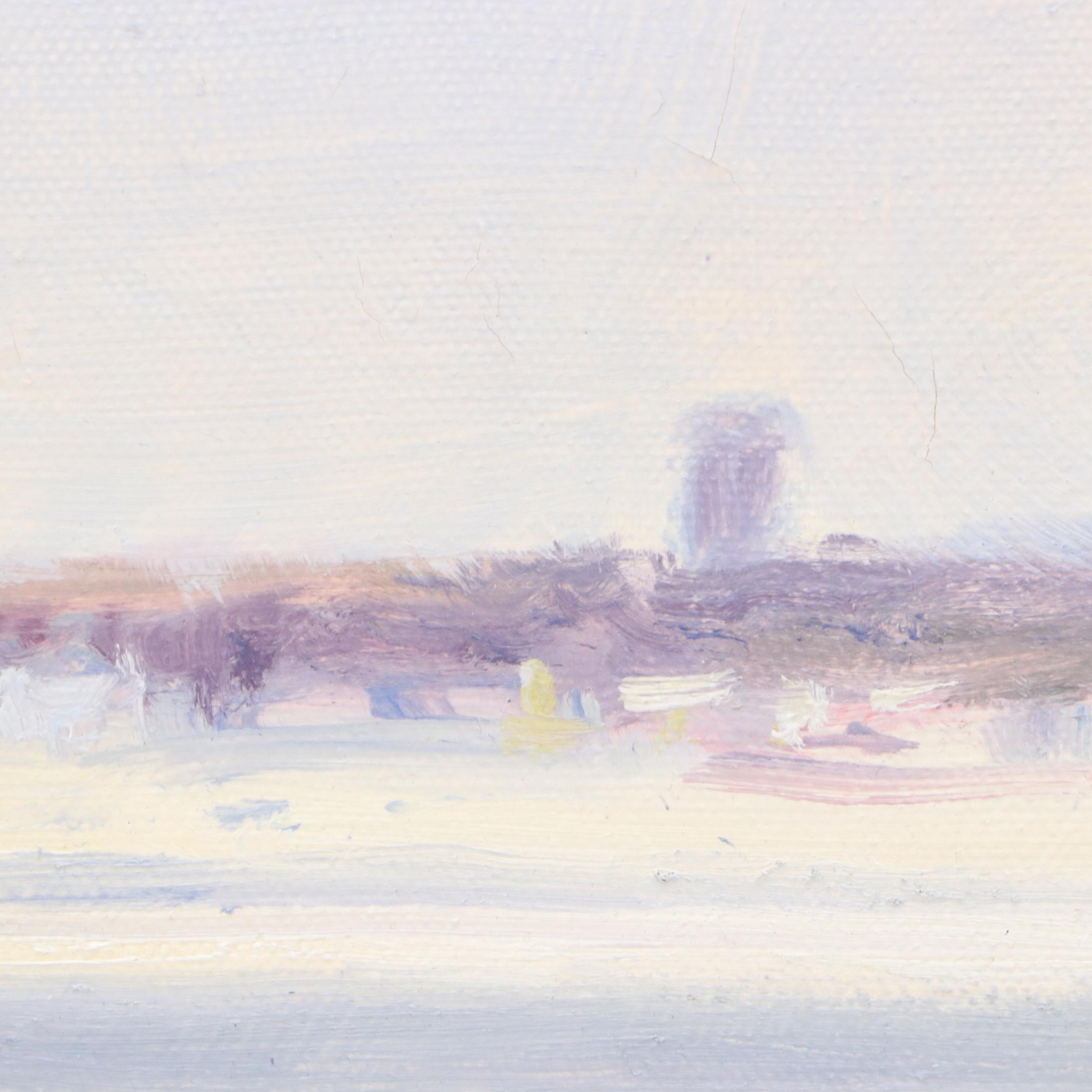 David Mueller Oil Painting "Riverside," 1993