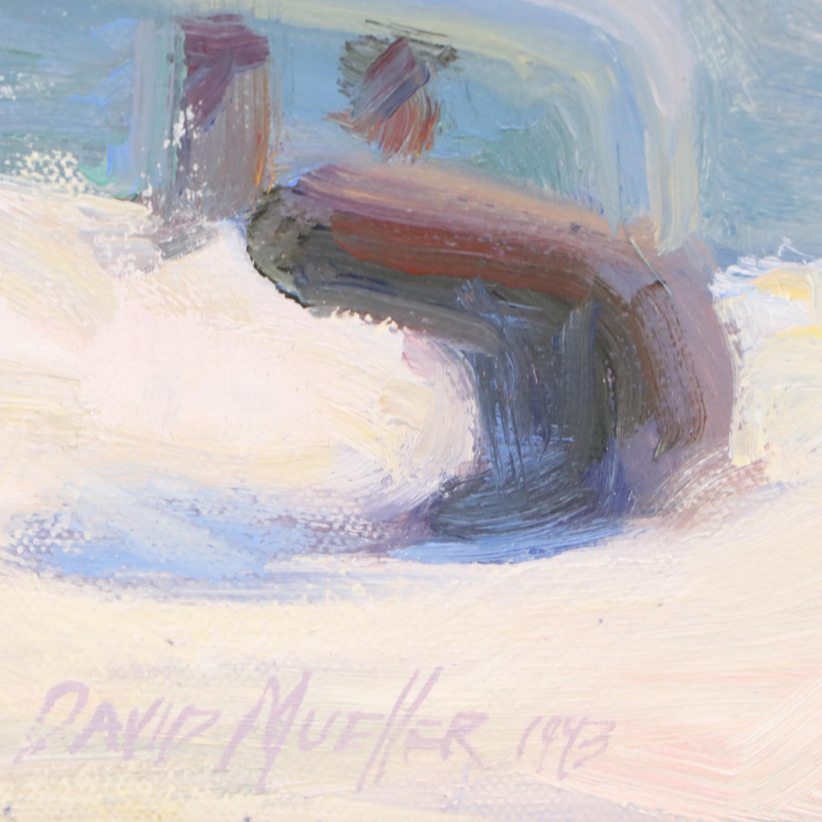 David Mueller Oil Painting "Riverside," 1993