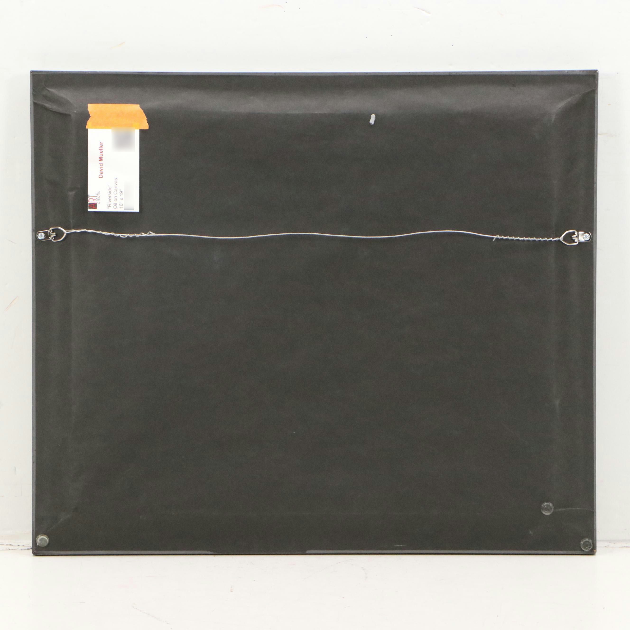 David Mueller Oil Painting "Riverside," 1993