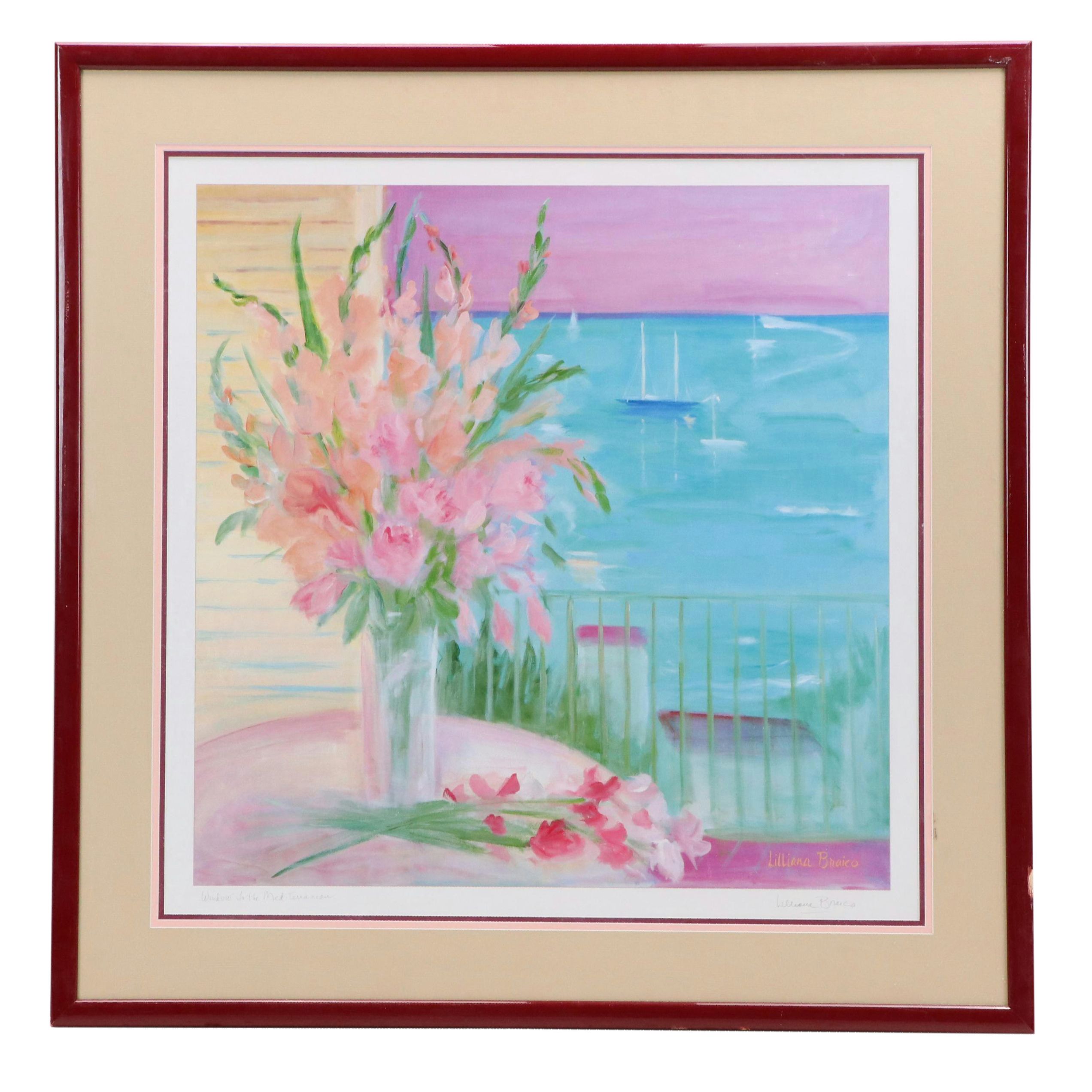 Lilliana Braico Offset Lithograph "Window in the Mediterranean"
