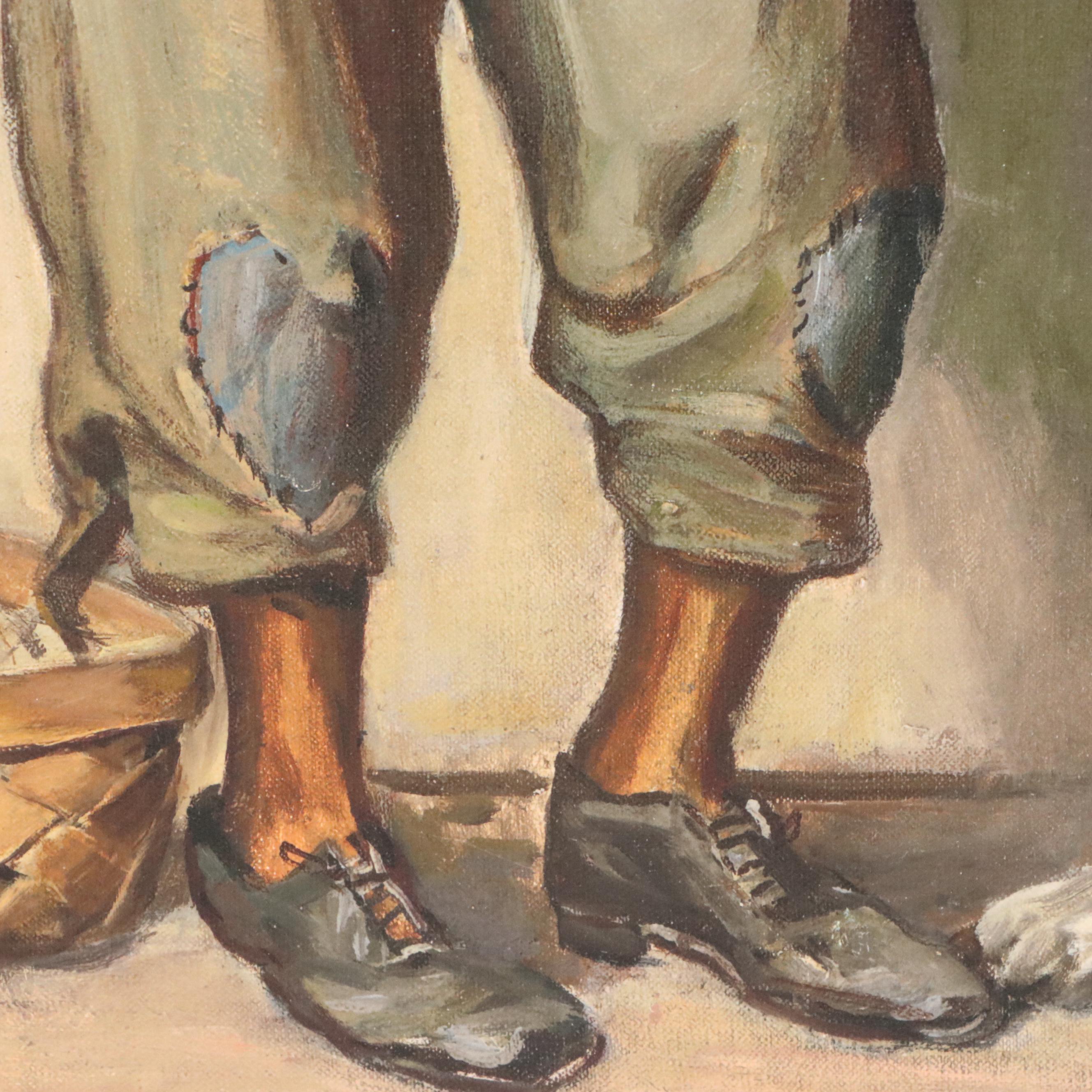 Giclée After Leon Lippert of Boy with Puppies, 21st Century