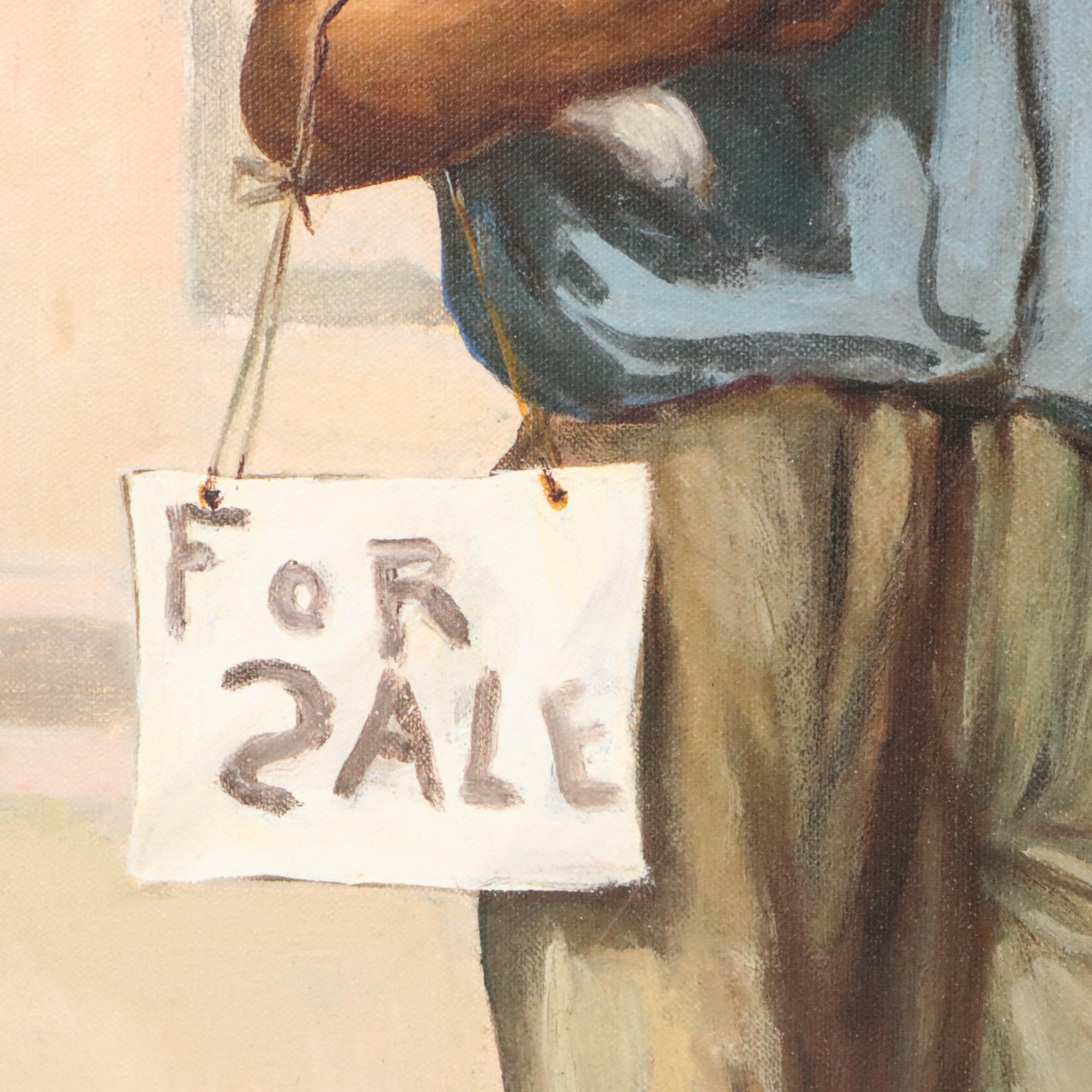 Giclée After Leon Lippert of Boy with Puppies, 21st Century