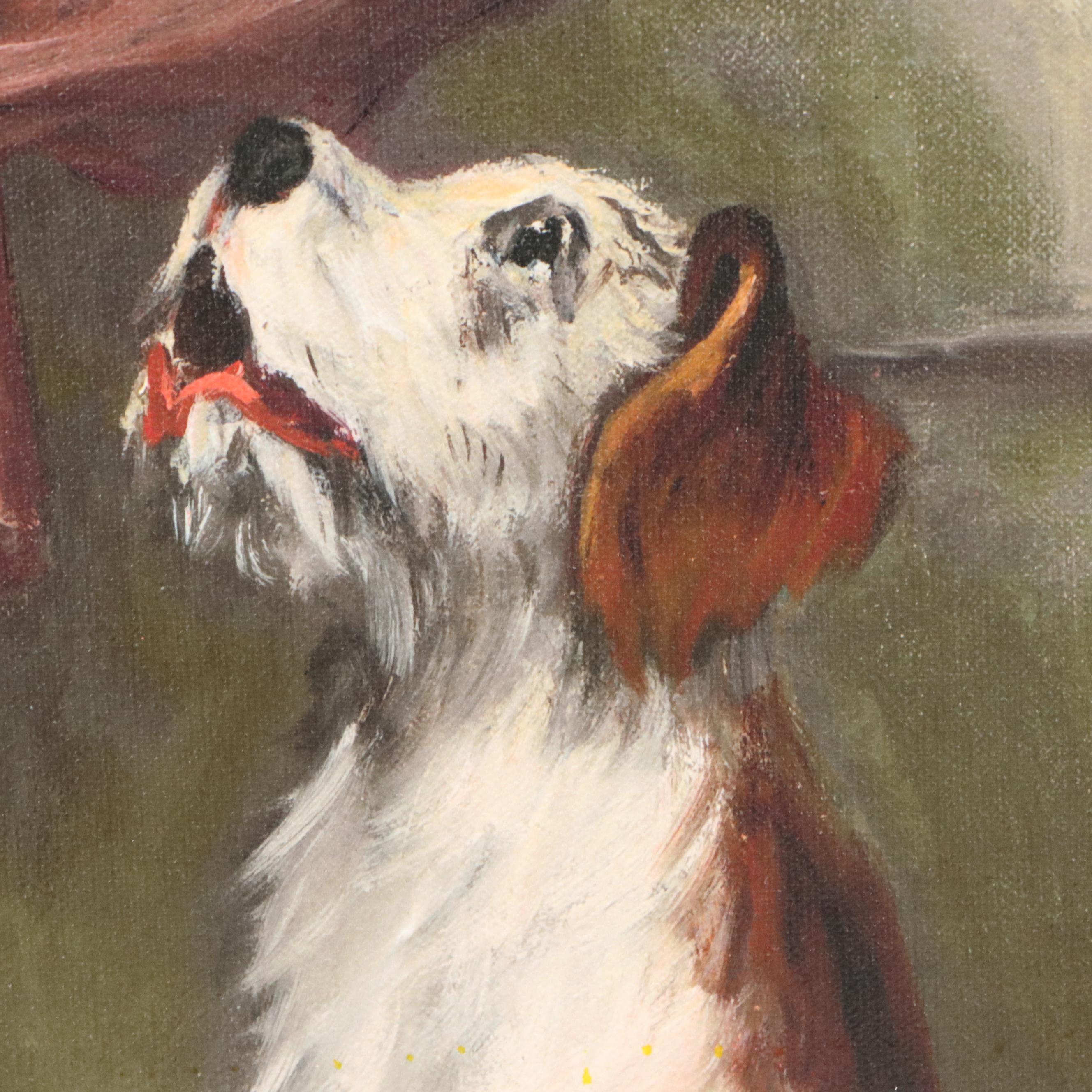 Giclée After Leon Lippert of Boy with Puppies, 21st Century