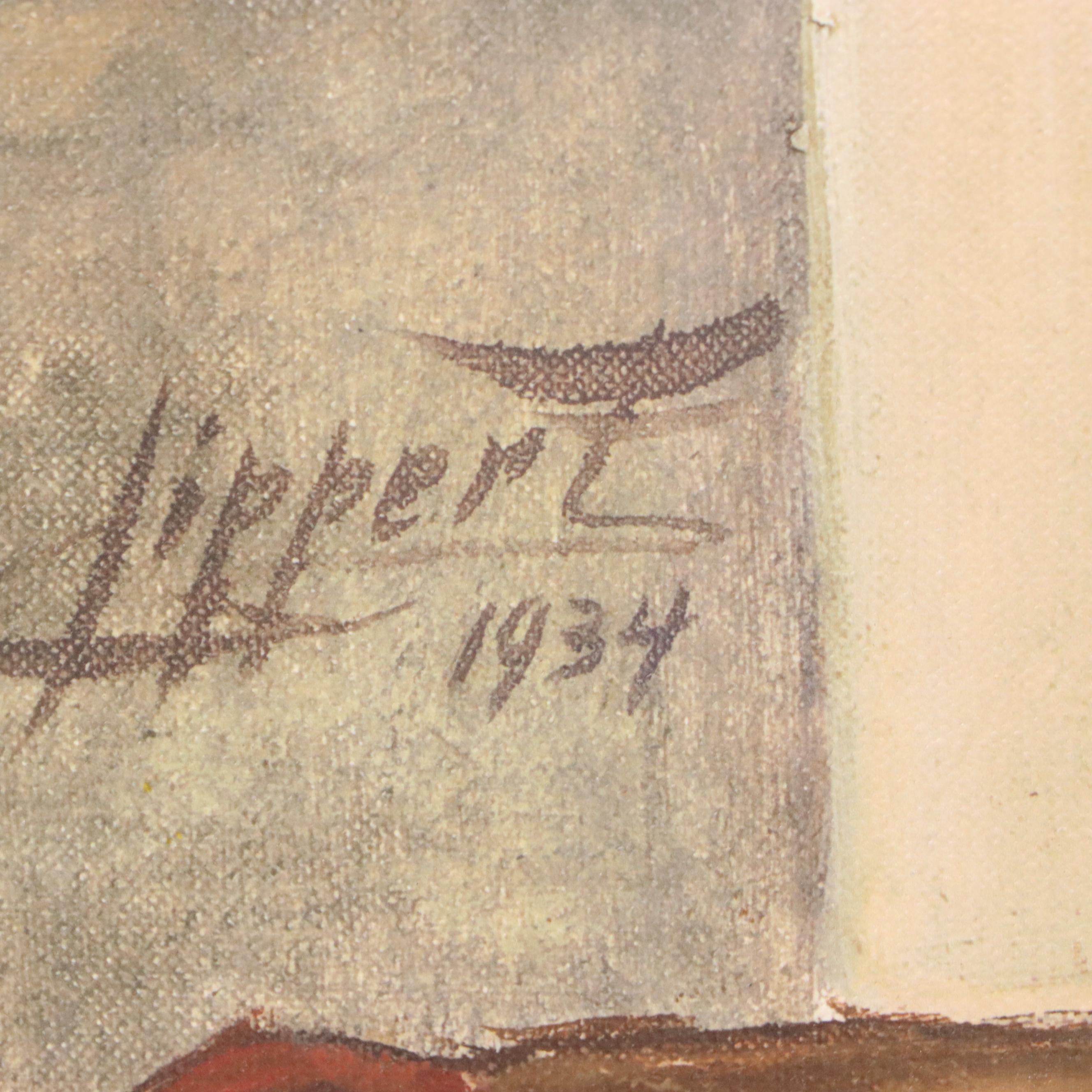 Giclée After Leon Lippert of Boy with Puppies, 21st Century