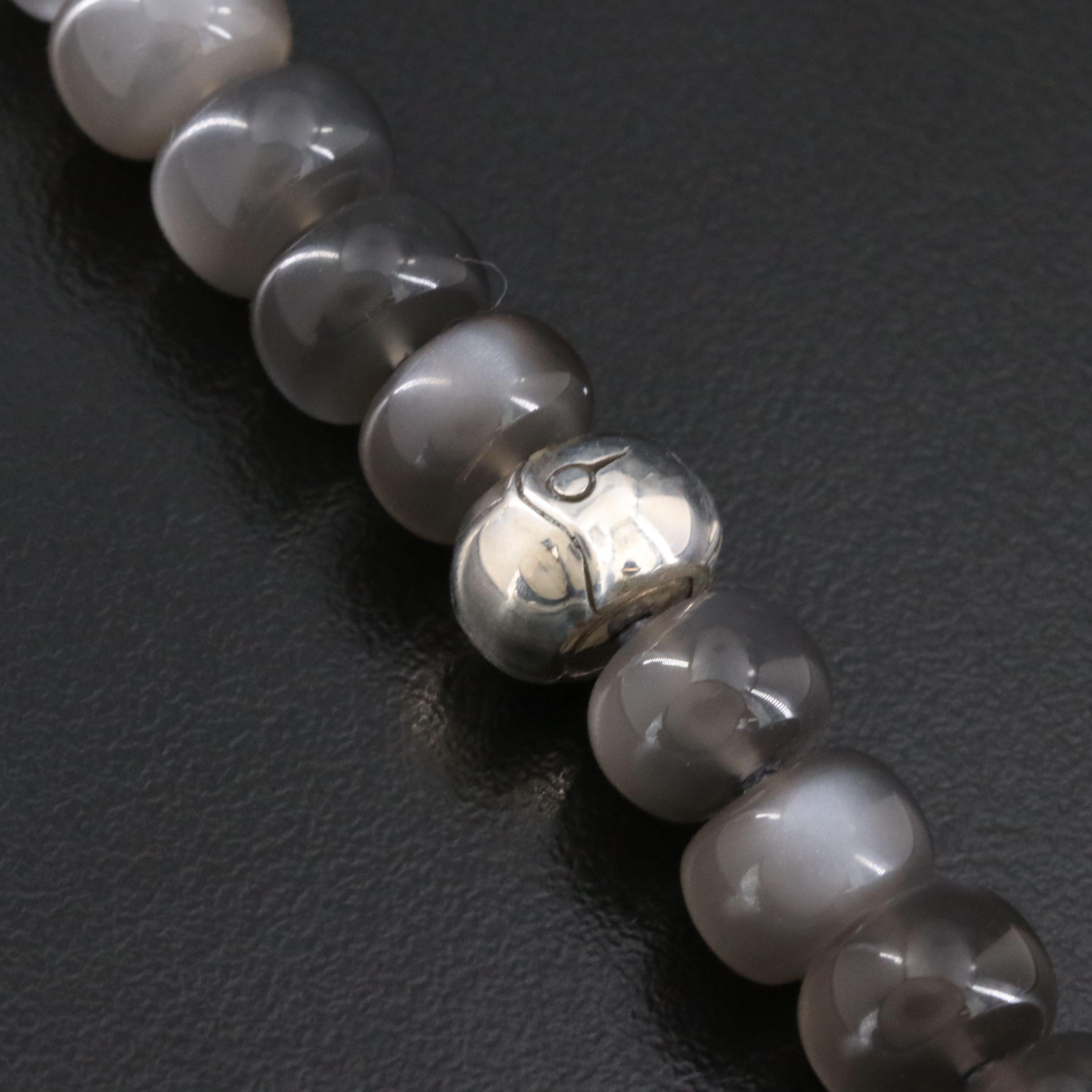 John Hardy Sterling and Gray Moonstone Bamboo Station Bracelet