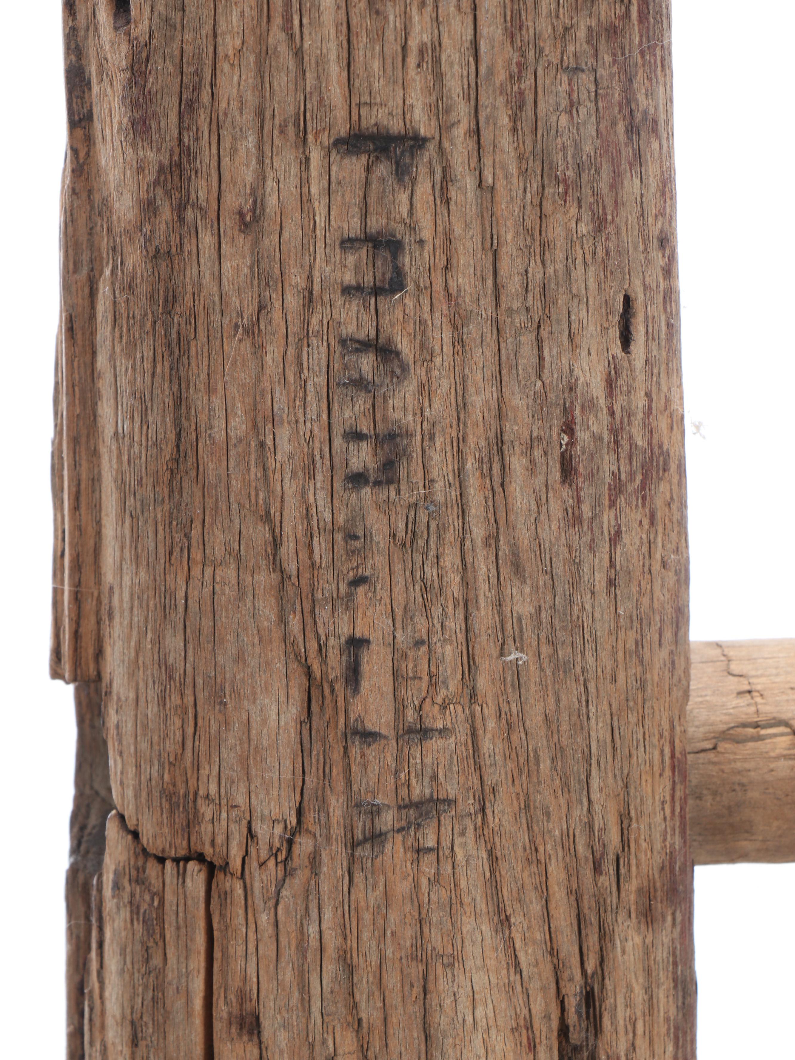 Antique Franklin Wood and Metal Fireman's Battering Ram