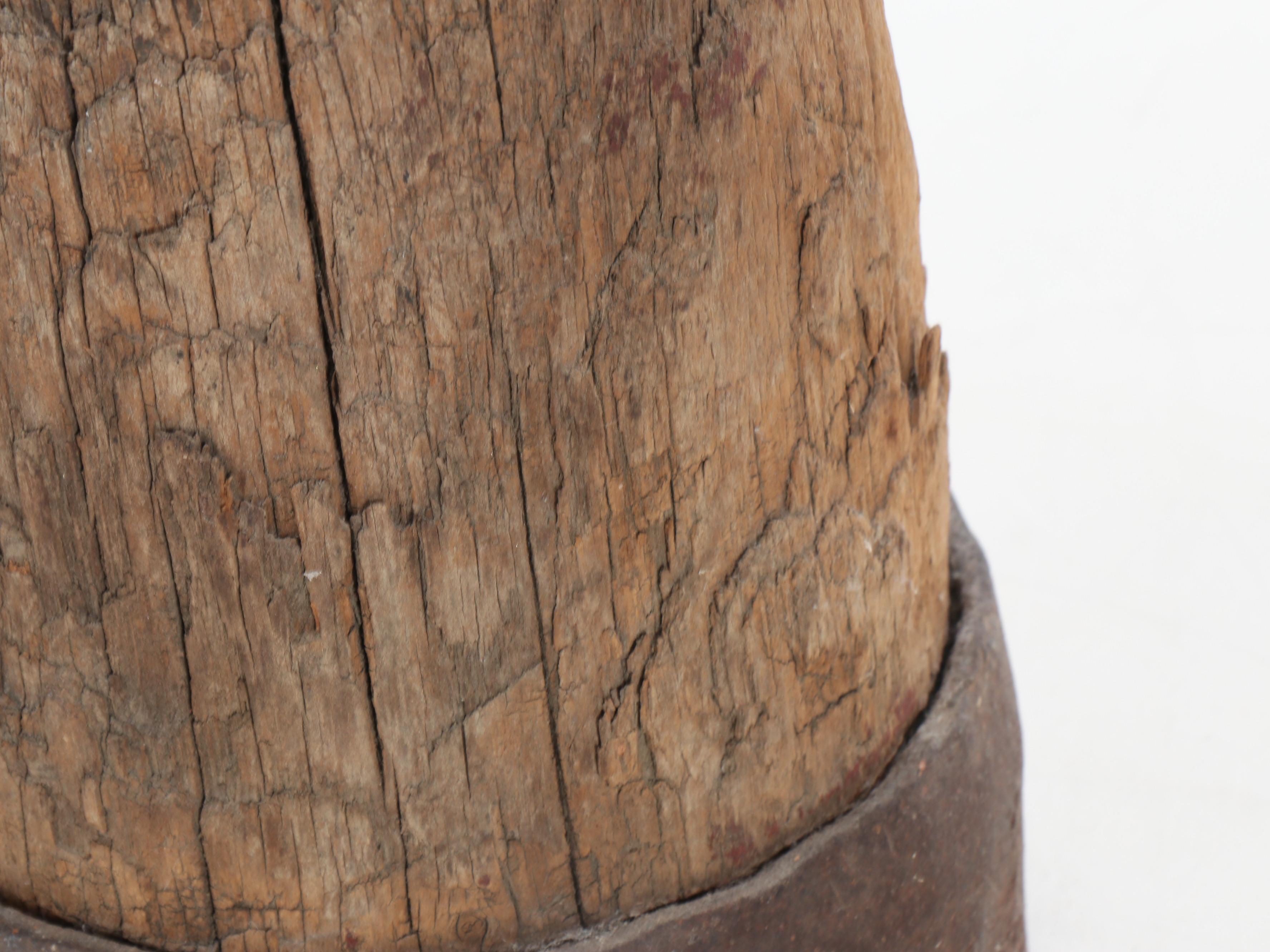 Antique Franklin Wood and Metal Fireman's Battering Ram