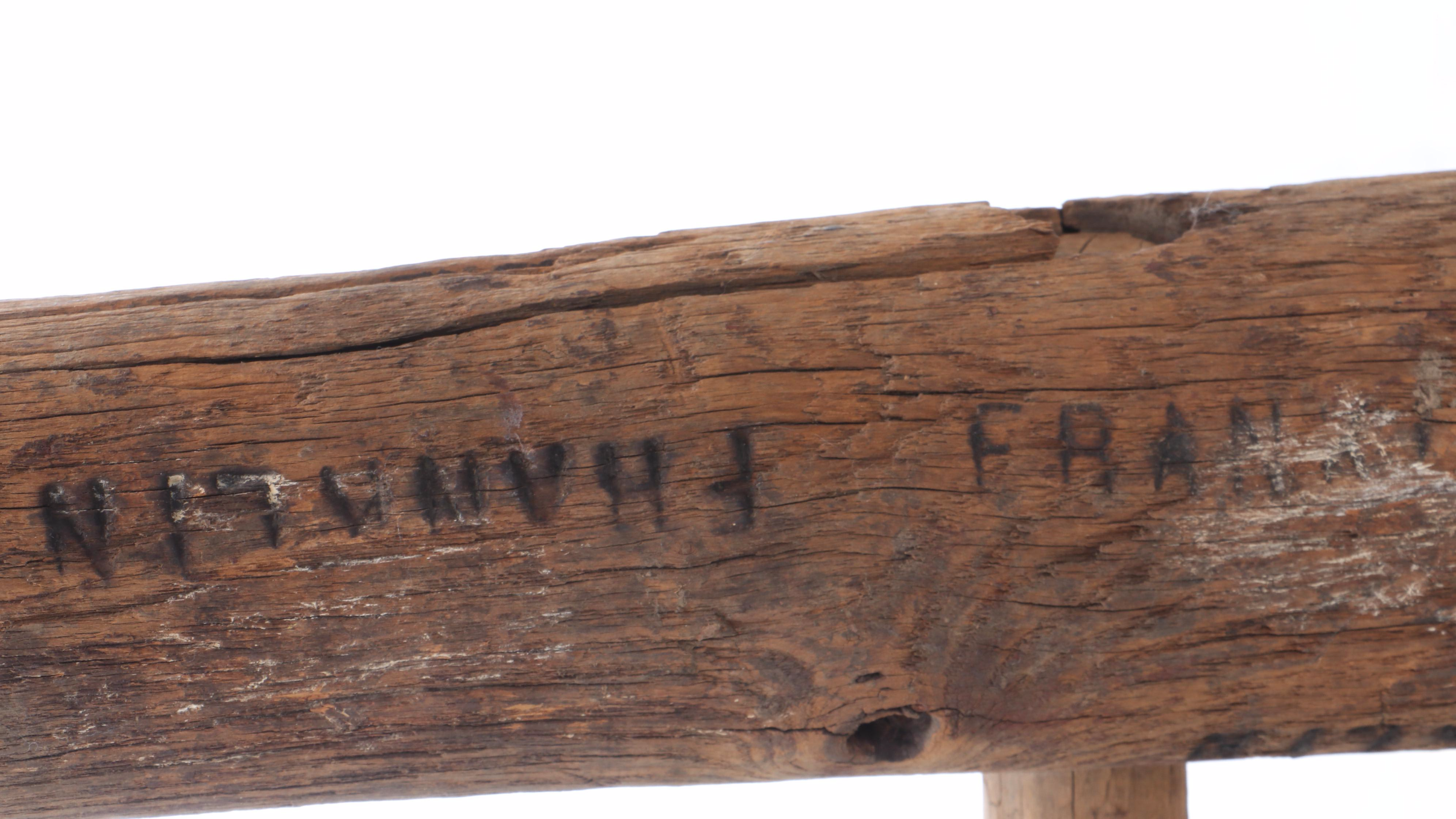 Antique Franklin Wood and Metal Fireman's Battering Ram