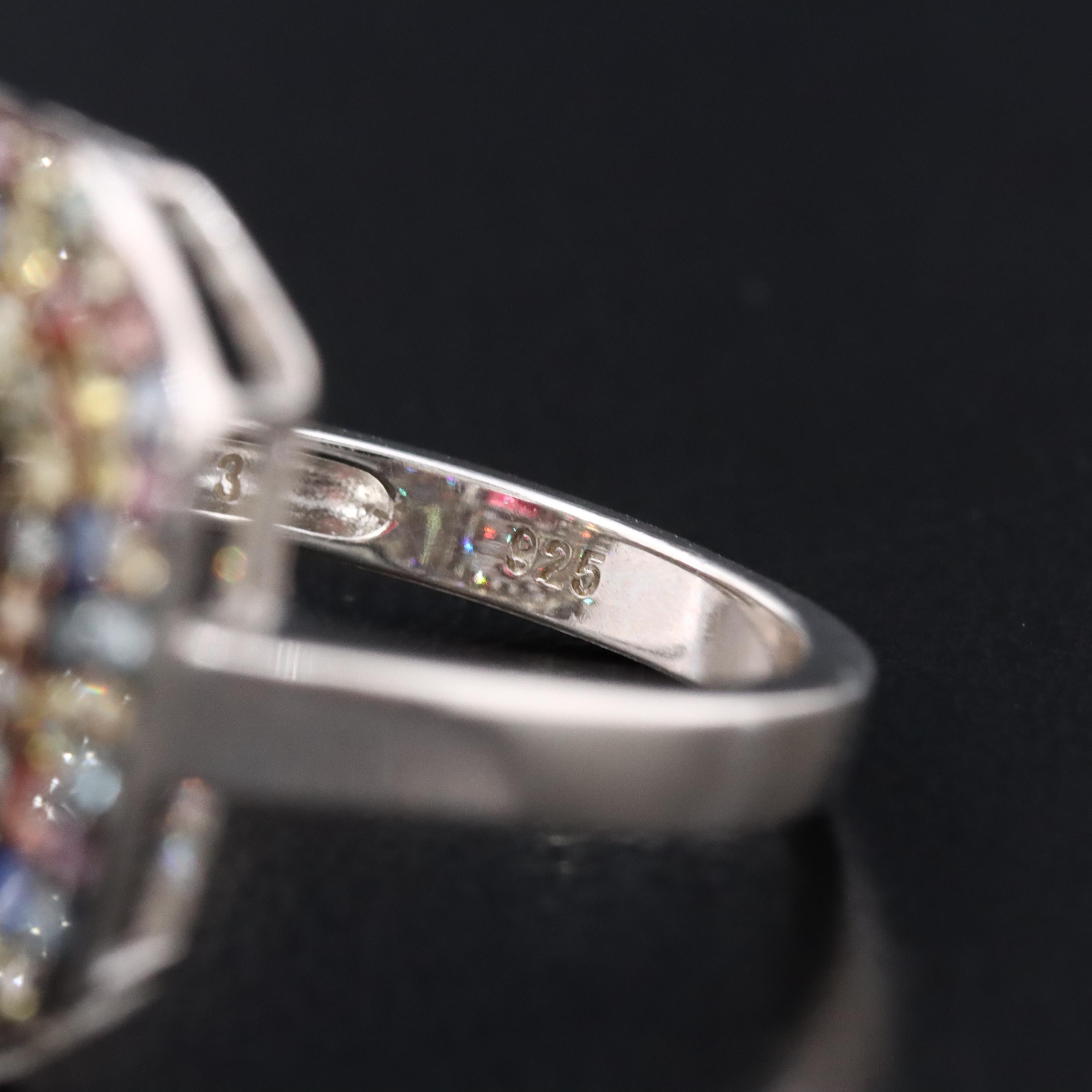 Sterling Ruby and Multicolored Sapphire Ring
