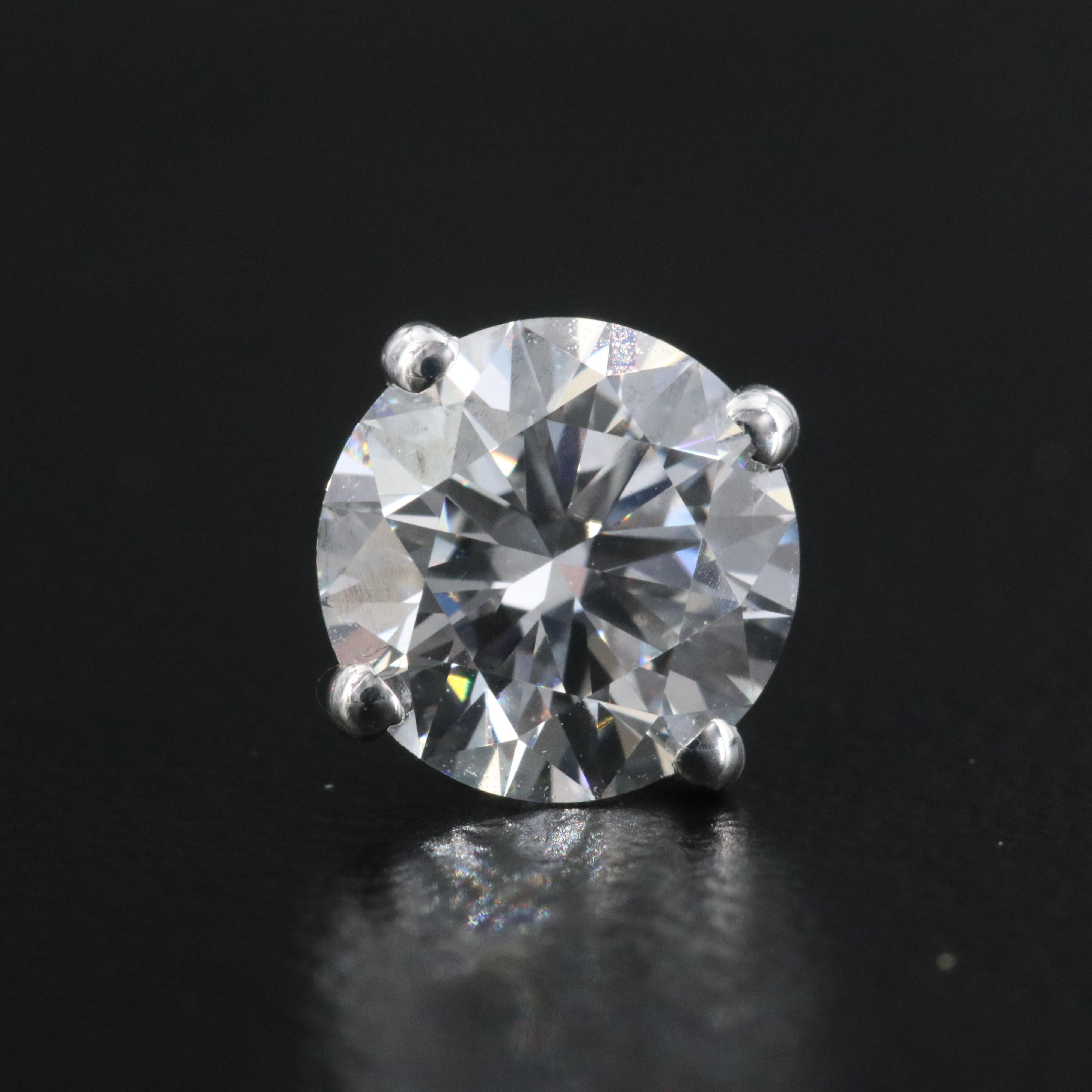 14K 2.07 CTW Internally Flawless Lab Grown Diamond Stud Earrings w/ IGI Reports