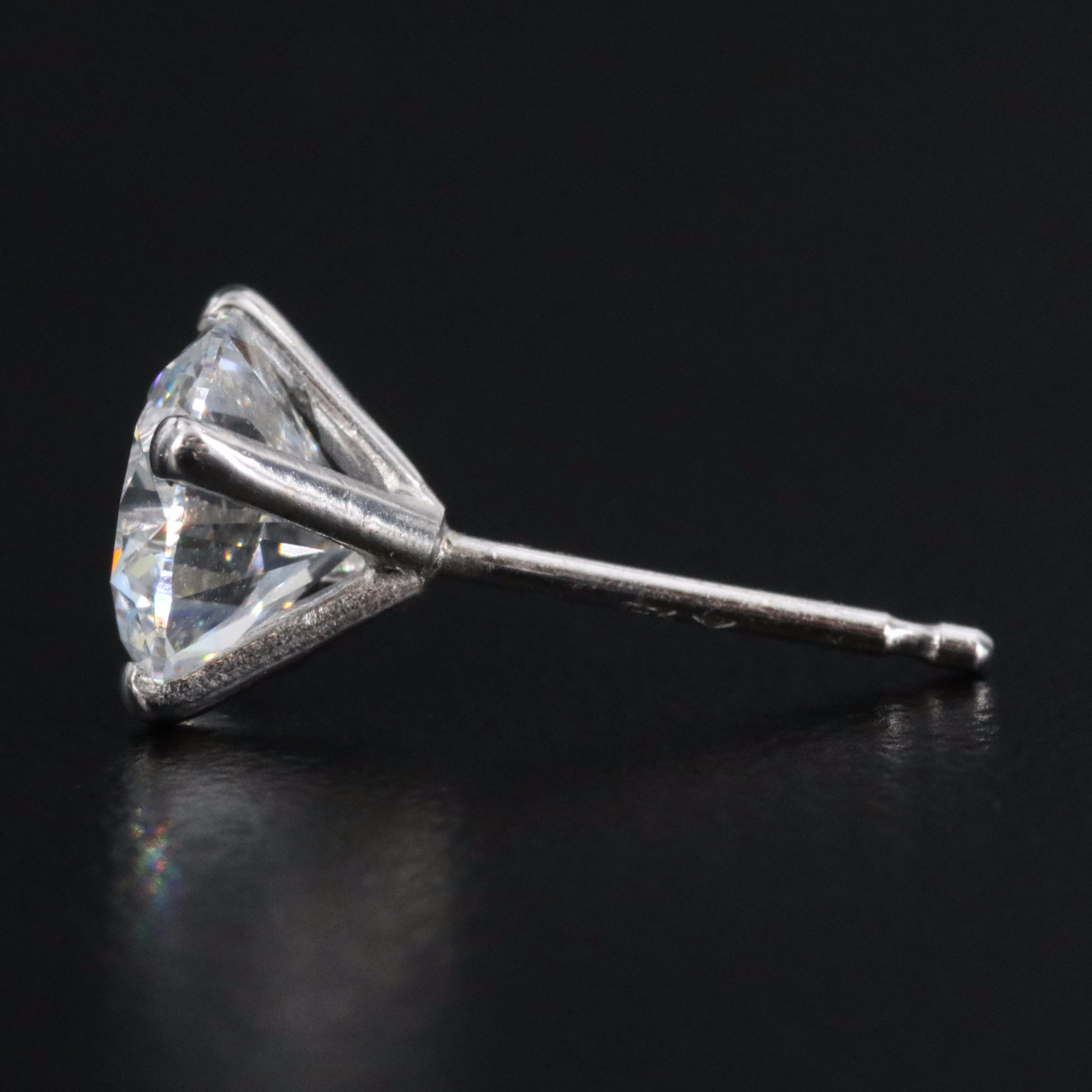 14K 2.07 CTW Internally Flawless Lab Grown Diamond Stud Earrings w/ IGI Reports